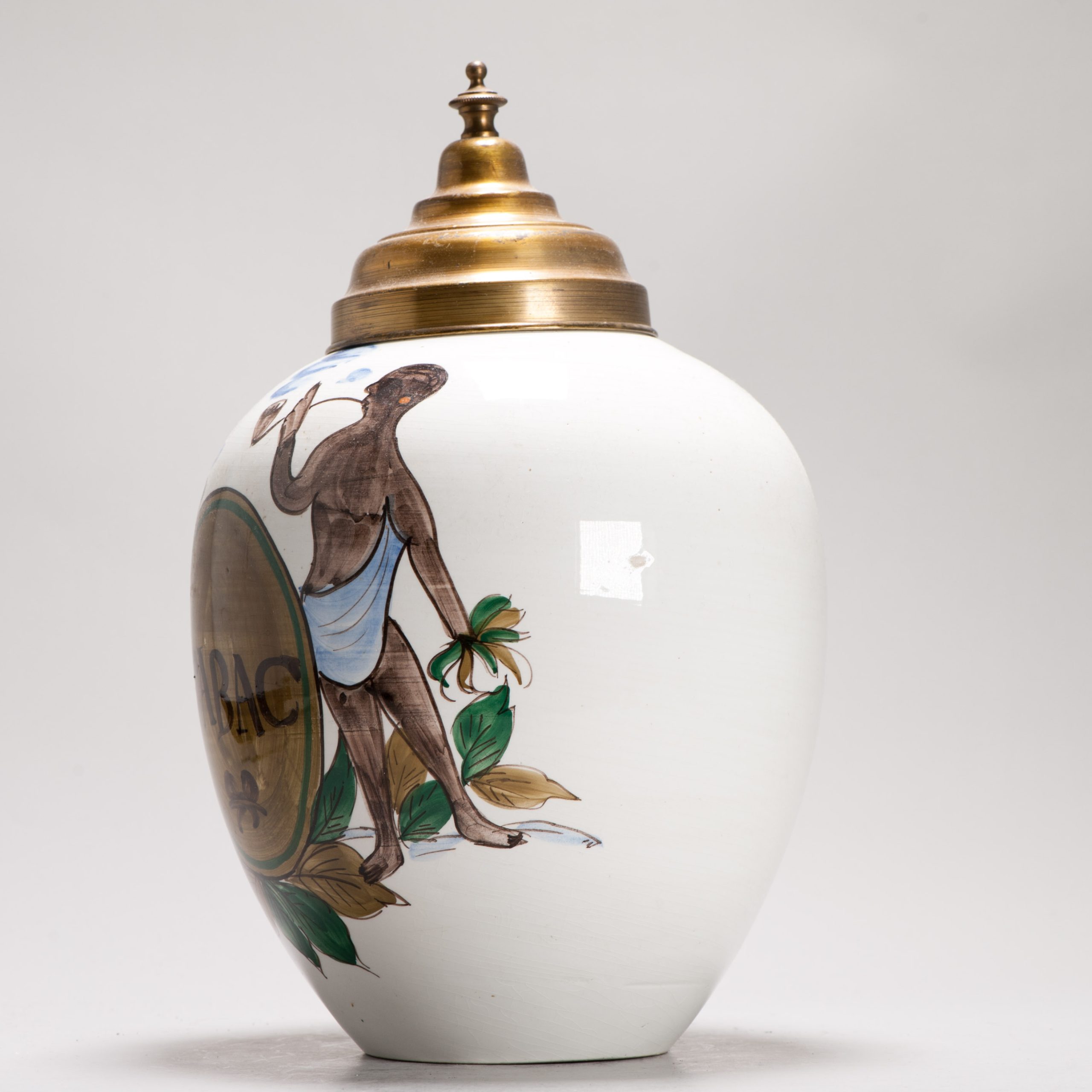 20th Century European Delft Polychrome Tobacco Jar "TABAC" Merchant - Image 13