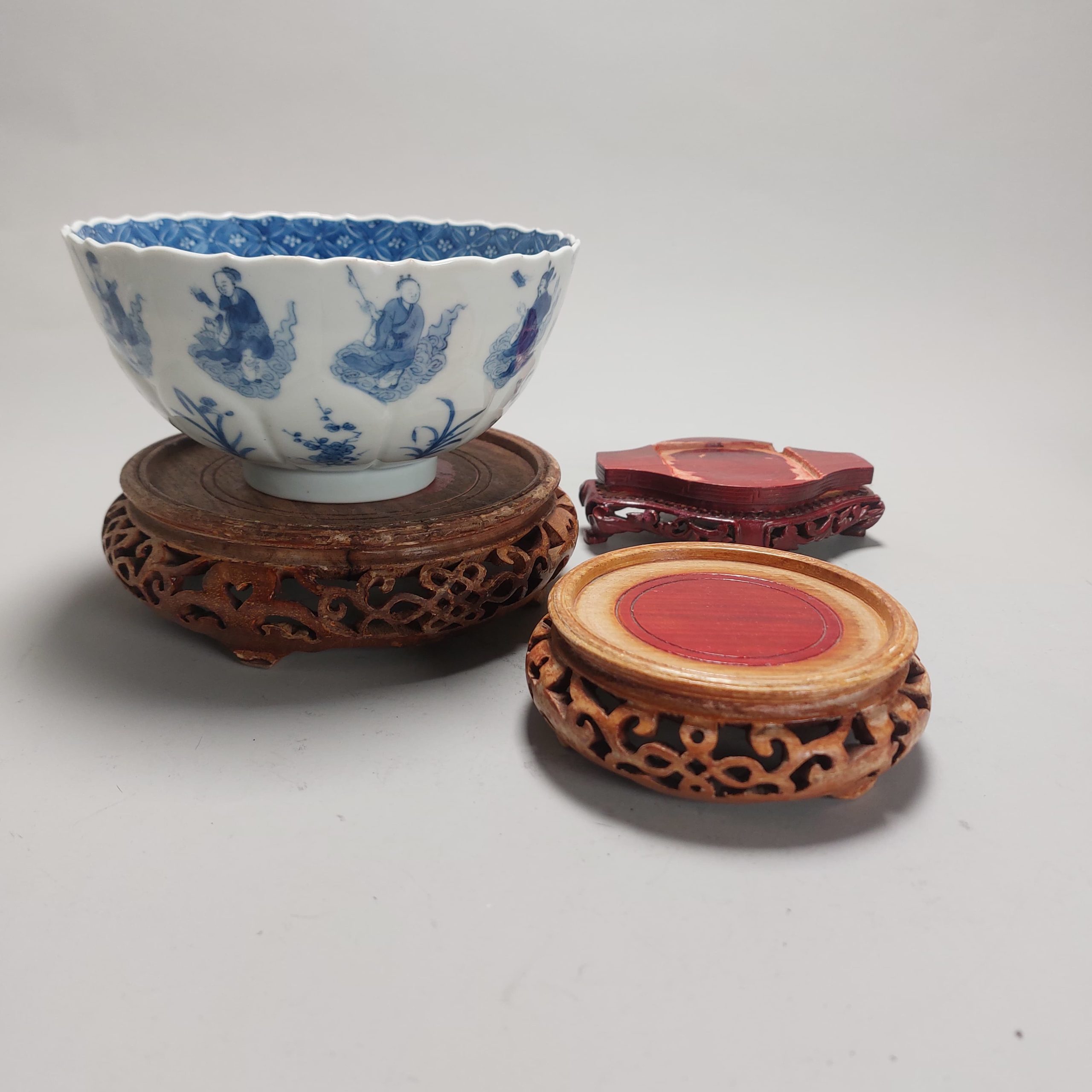 Set #3 - 20th  century Wooden Stands for Chinese or Japanese Antique Porcelain