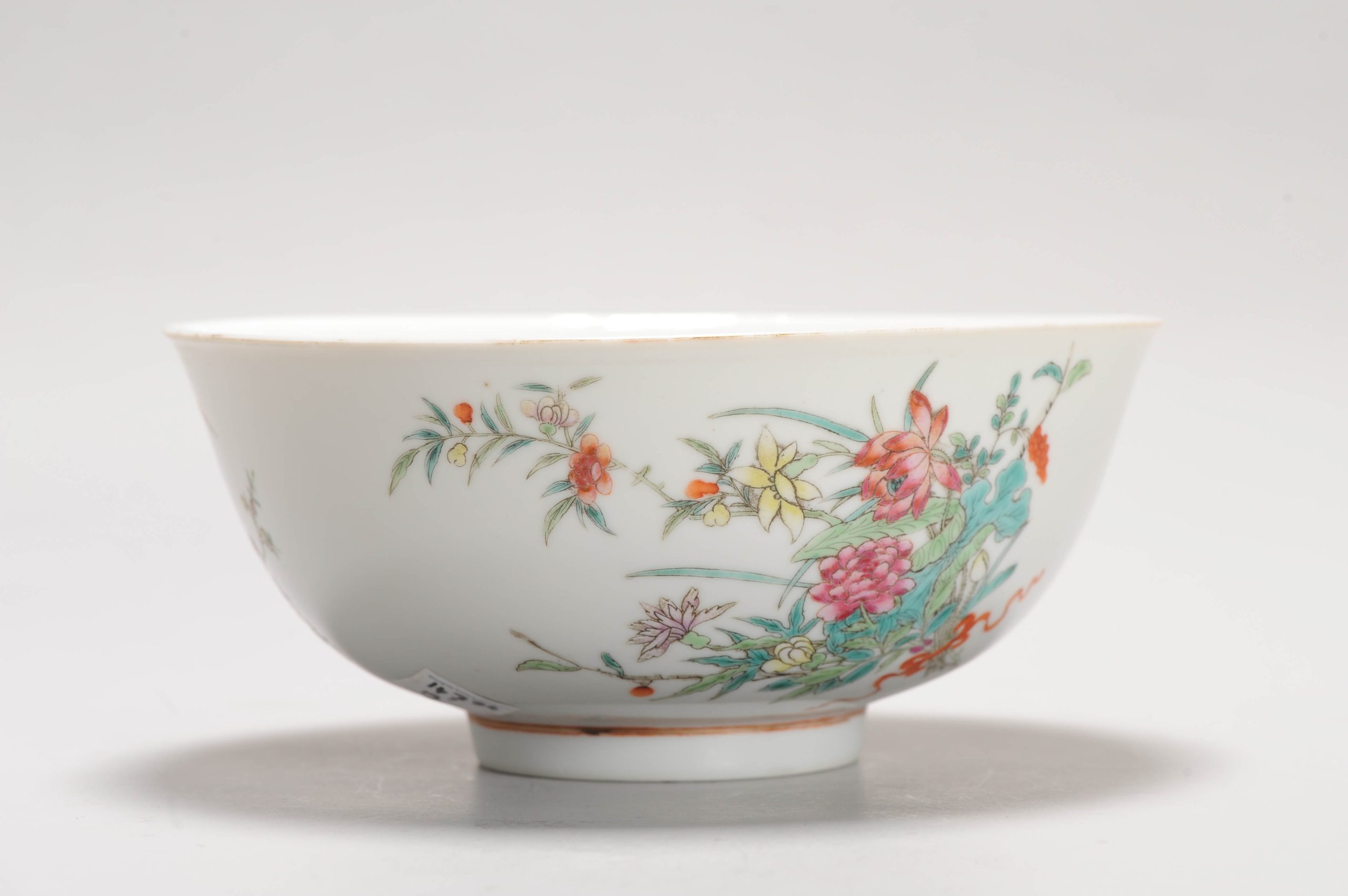 Antique Chinese porcelain Republic period Xian Shi Marked Bowl Flowers - Image 5