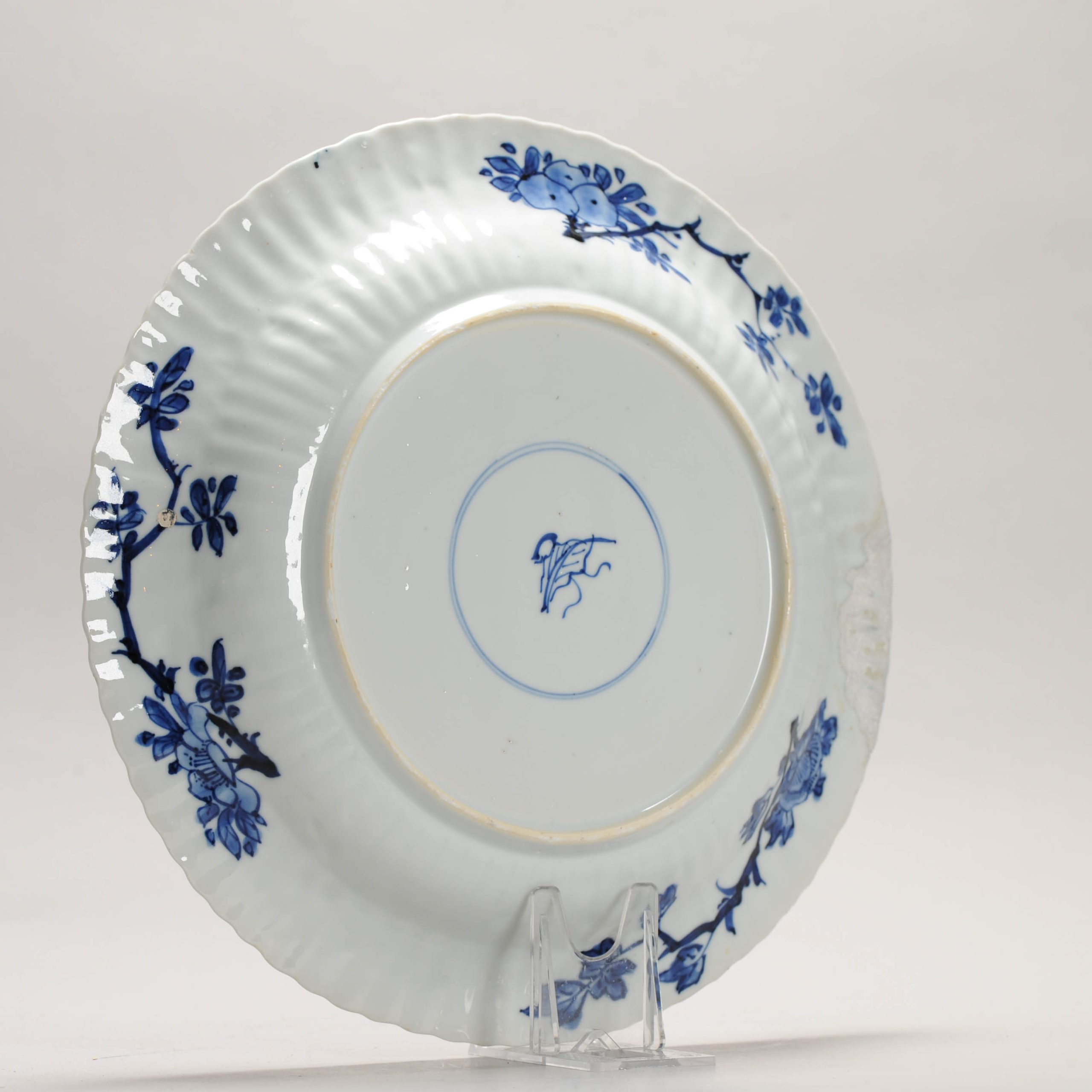 Antique Qing Kangxi Period Chinese Porcelain Plate Large size Marked Base - Image 9