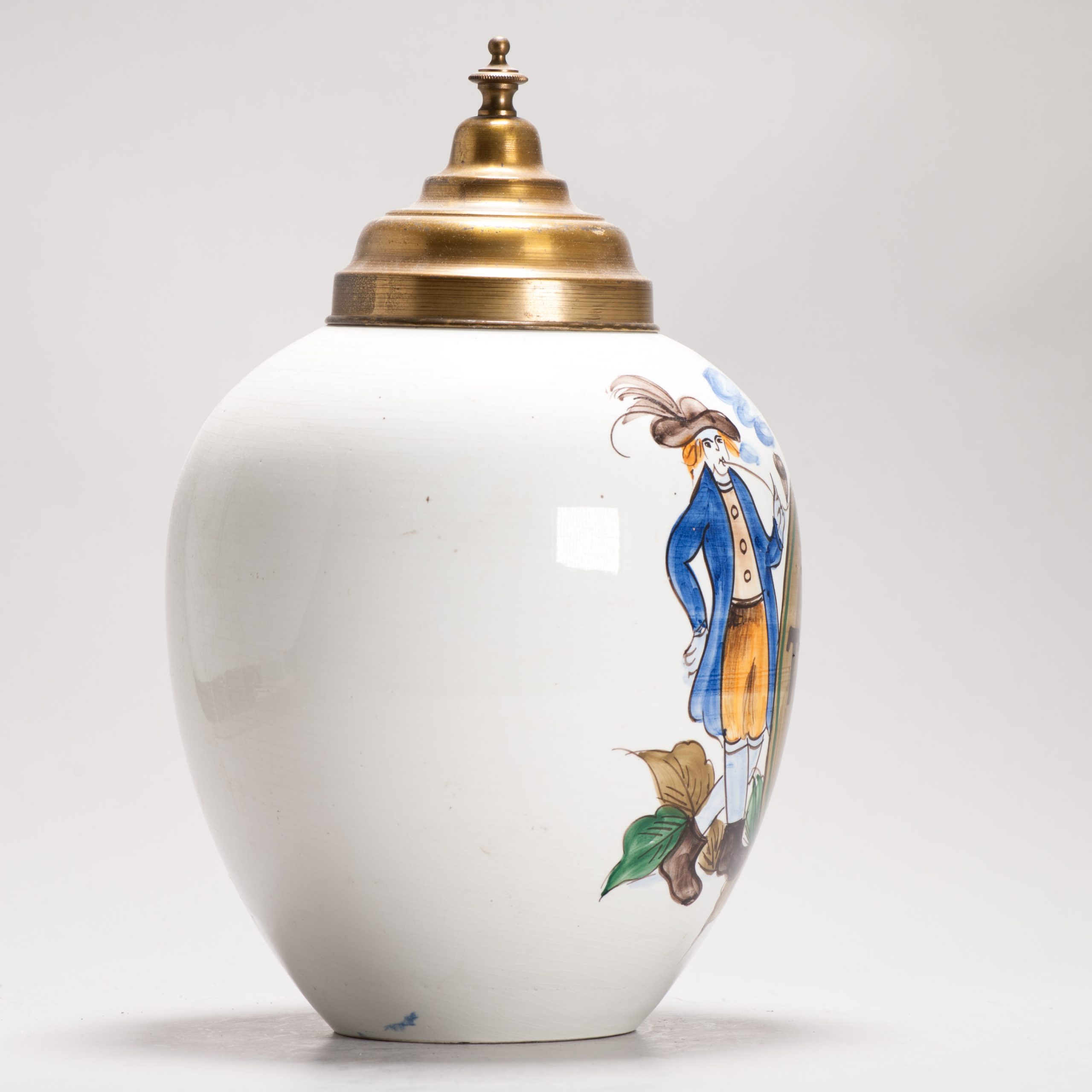 20th Century European Delft Polychrome Tobacco Jar "TABAC" Merchant - Image 7