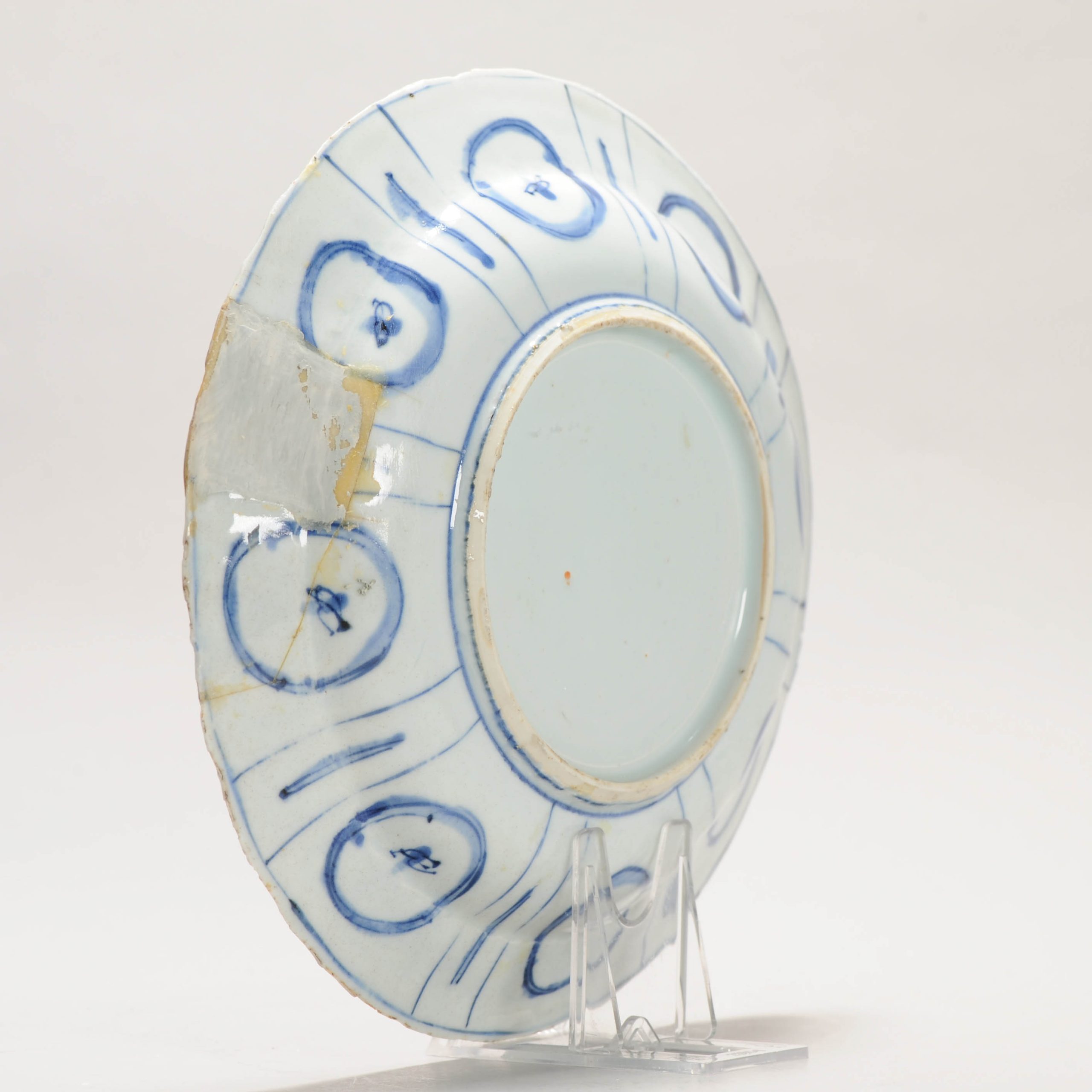 Antique Wanli period Ca 1600 Chinese Porcelain Kraak Plate Jingdezhen Kraak Dish - Image 9