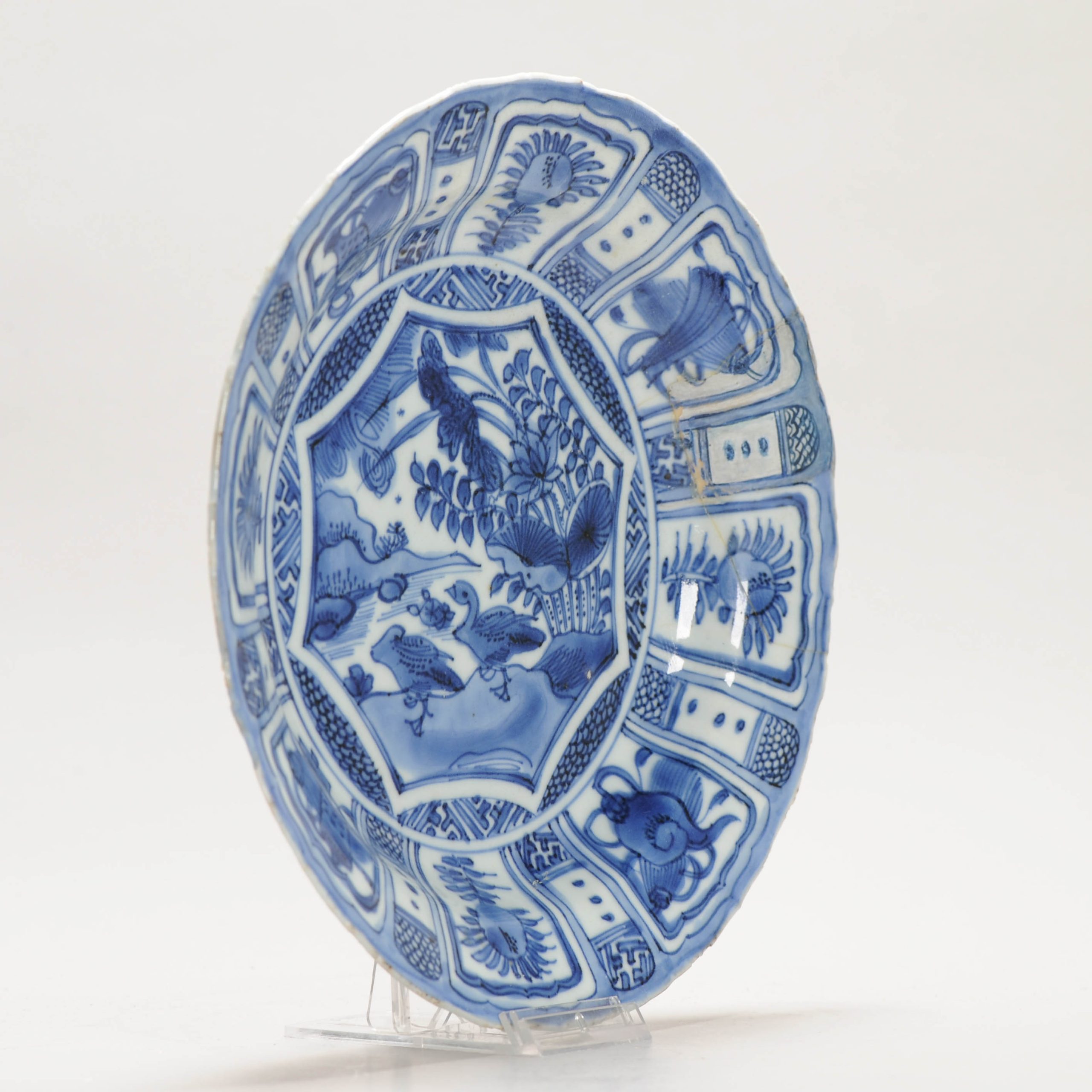 Antique Wanli period Ca 1600 Chinese Porcelain Kraak Plate Jingdezhen Kraak Dish - Image 3