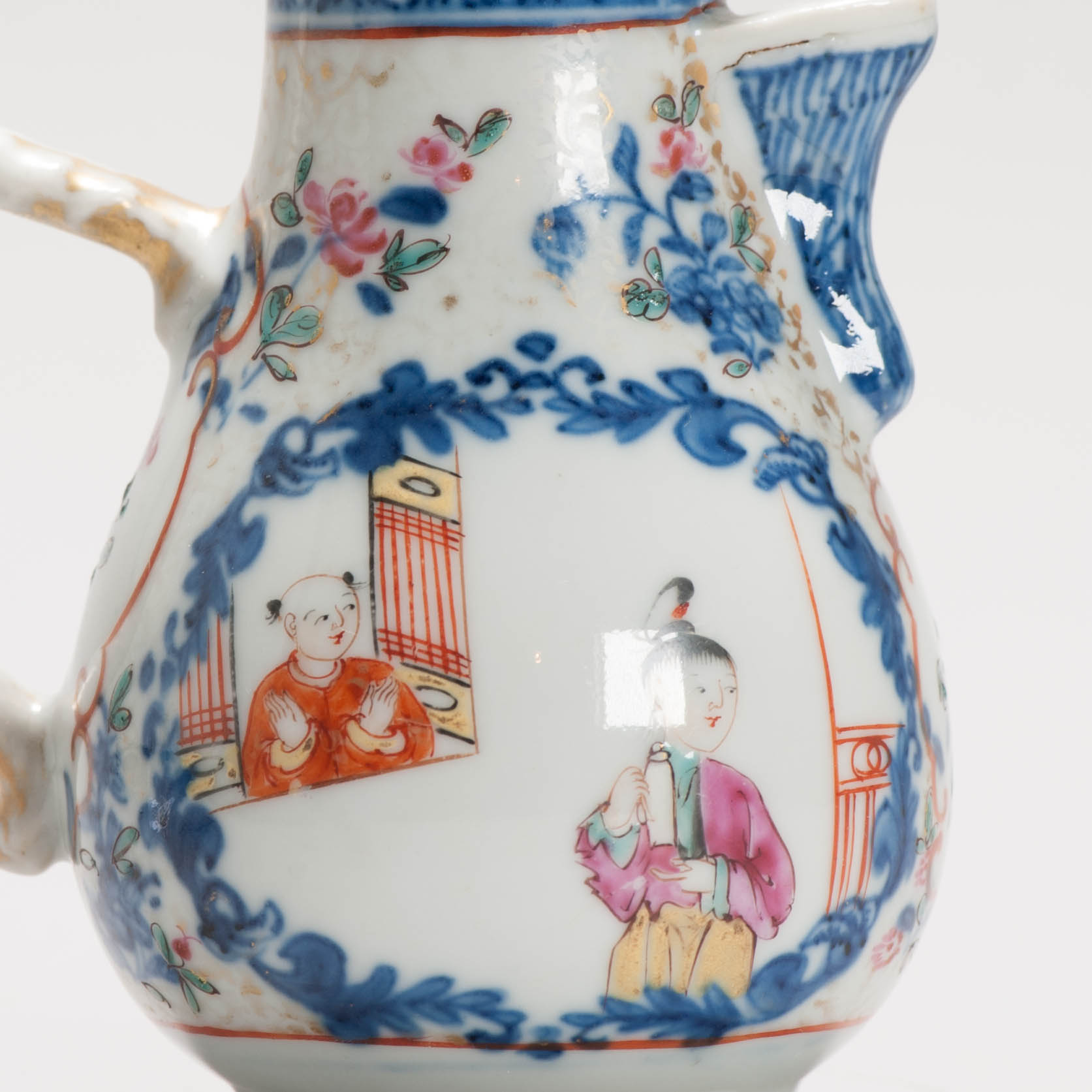Antique 18C Chinese Porcelain Milk Jug China Mandarin Rose Qianlong Period - Image 15