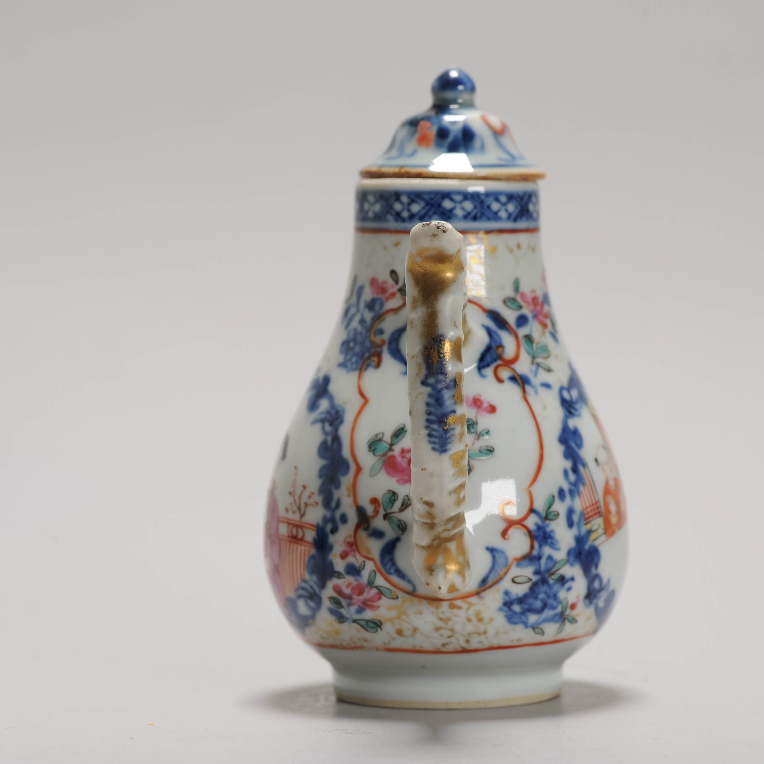 Antique 18C Chinese Porcelain Milk Jug China Mandarin Rose Qianlong Period - Image 7