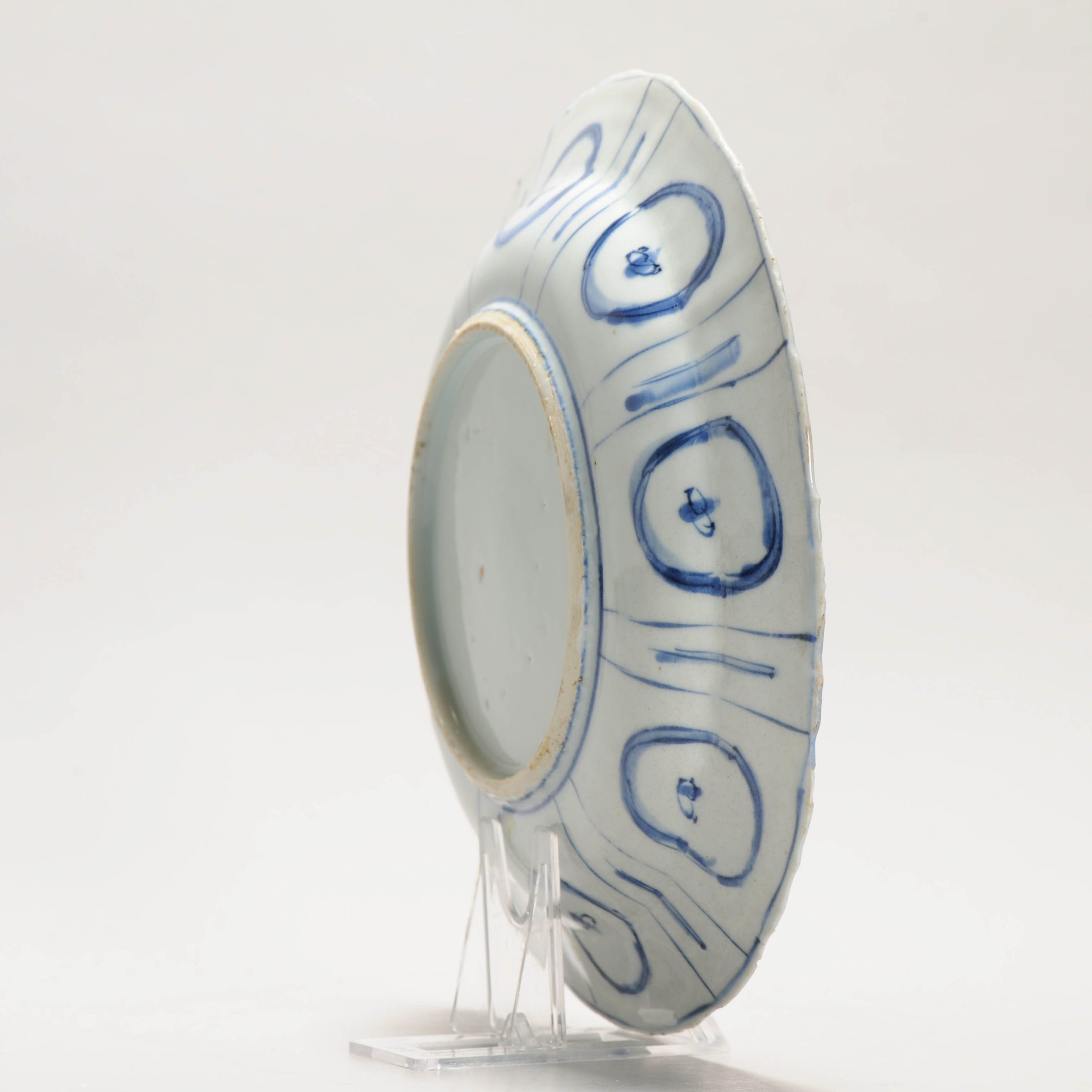 Antique Wanli period Ca 1600 Chinese Porcelain Kraak Plate Jingdezhen Kraak Dish - Image 5