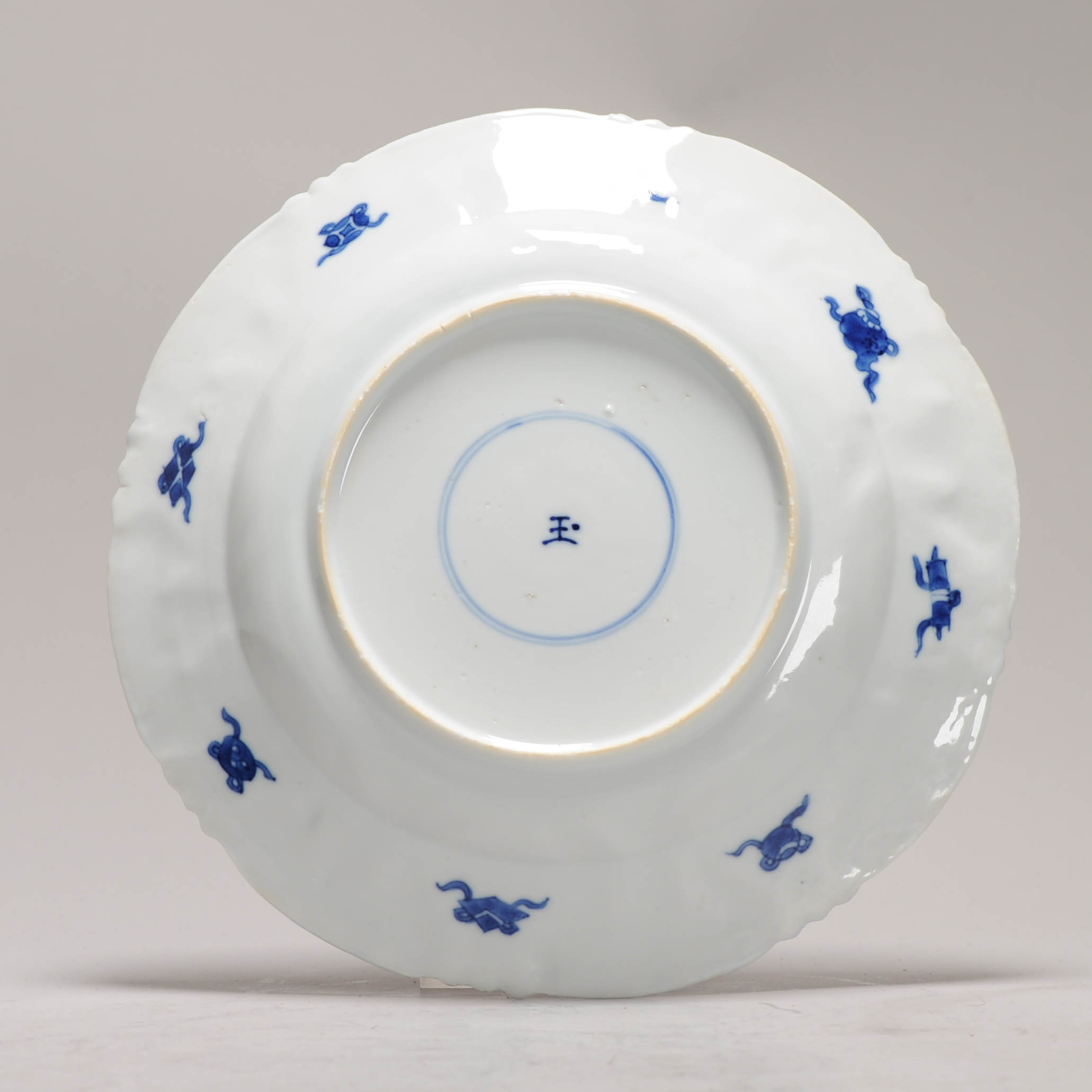 Antique Chinese Ca 1700 Kangxi Chinese Porcelain Dish POMEGRANATE Garden - Image 8