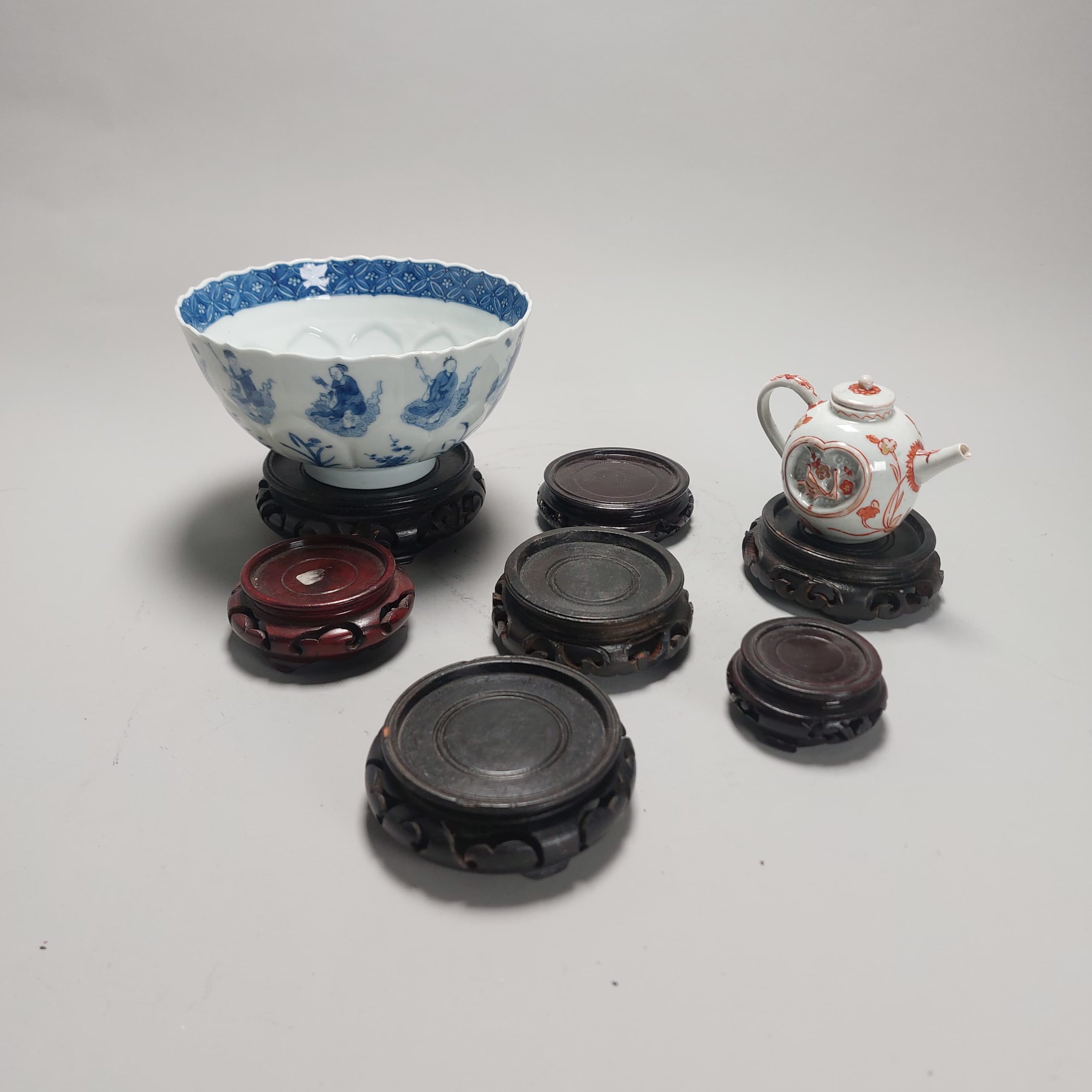 Set #7 – 19th / 20th  century Wooden Stands for Chinese or Japanese Antique Porcelain