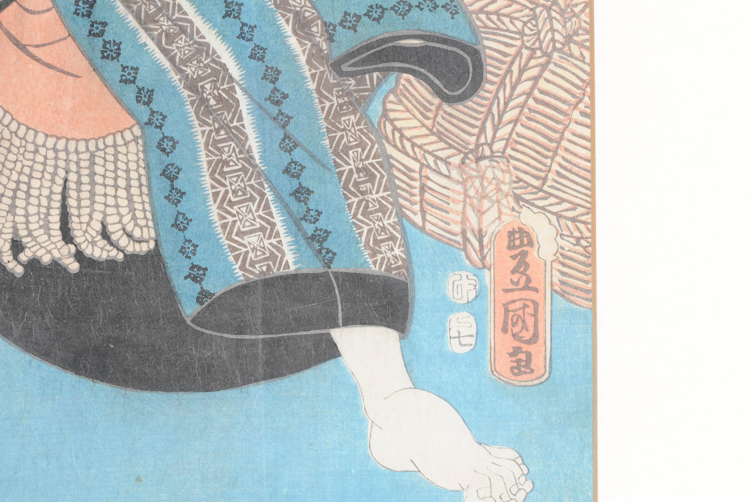Antique 19th c Woodblock Print - Utagawa Kunisada I (1786 - 1865) Kabuki actor Nagayoshi Hokoma - Image 3