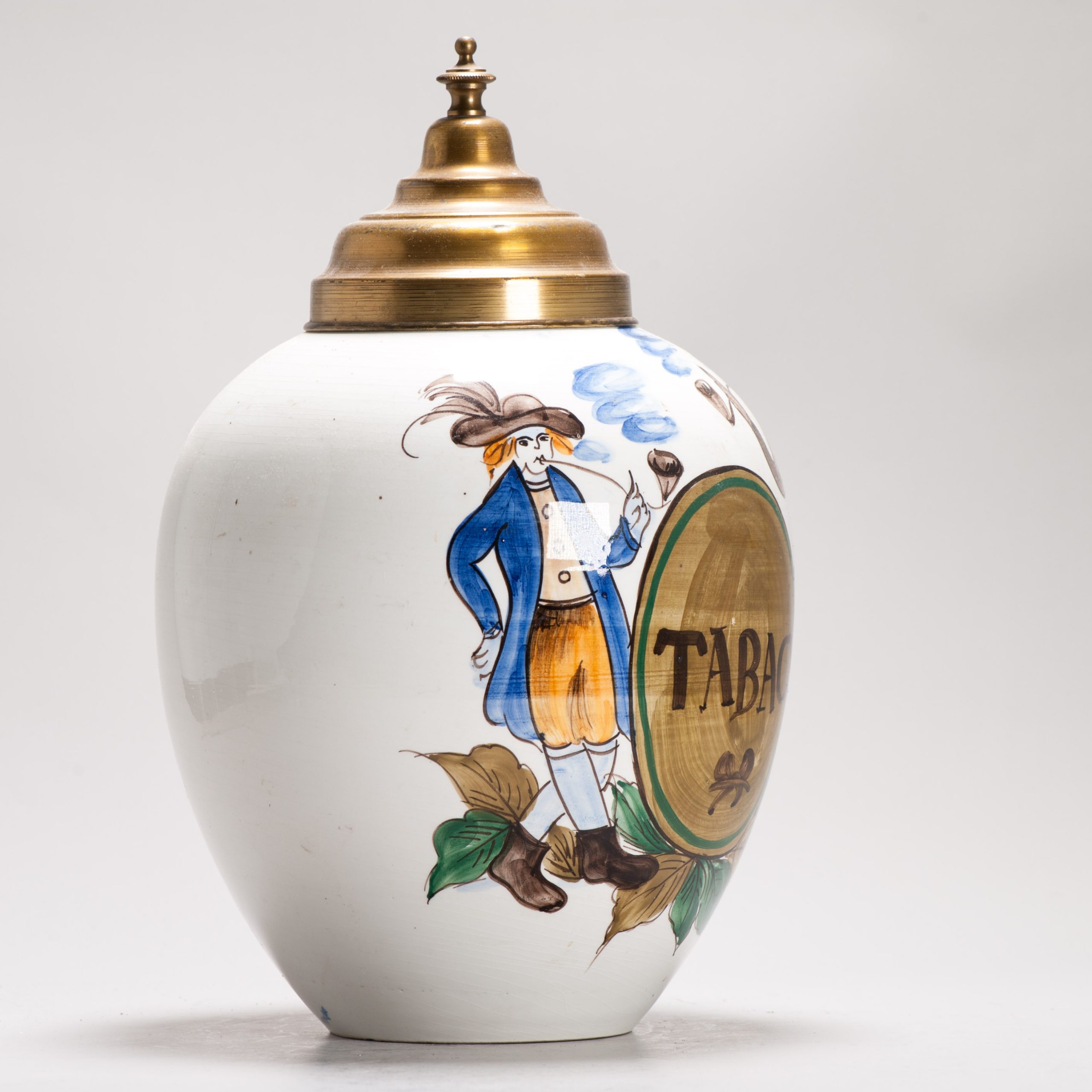 20th Century European Delft Polychrome Tobacco Jar "TABAC" Merchant - Image 6