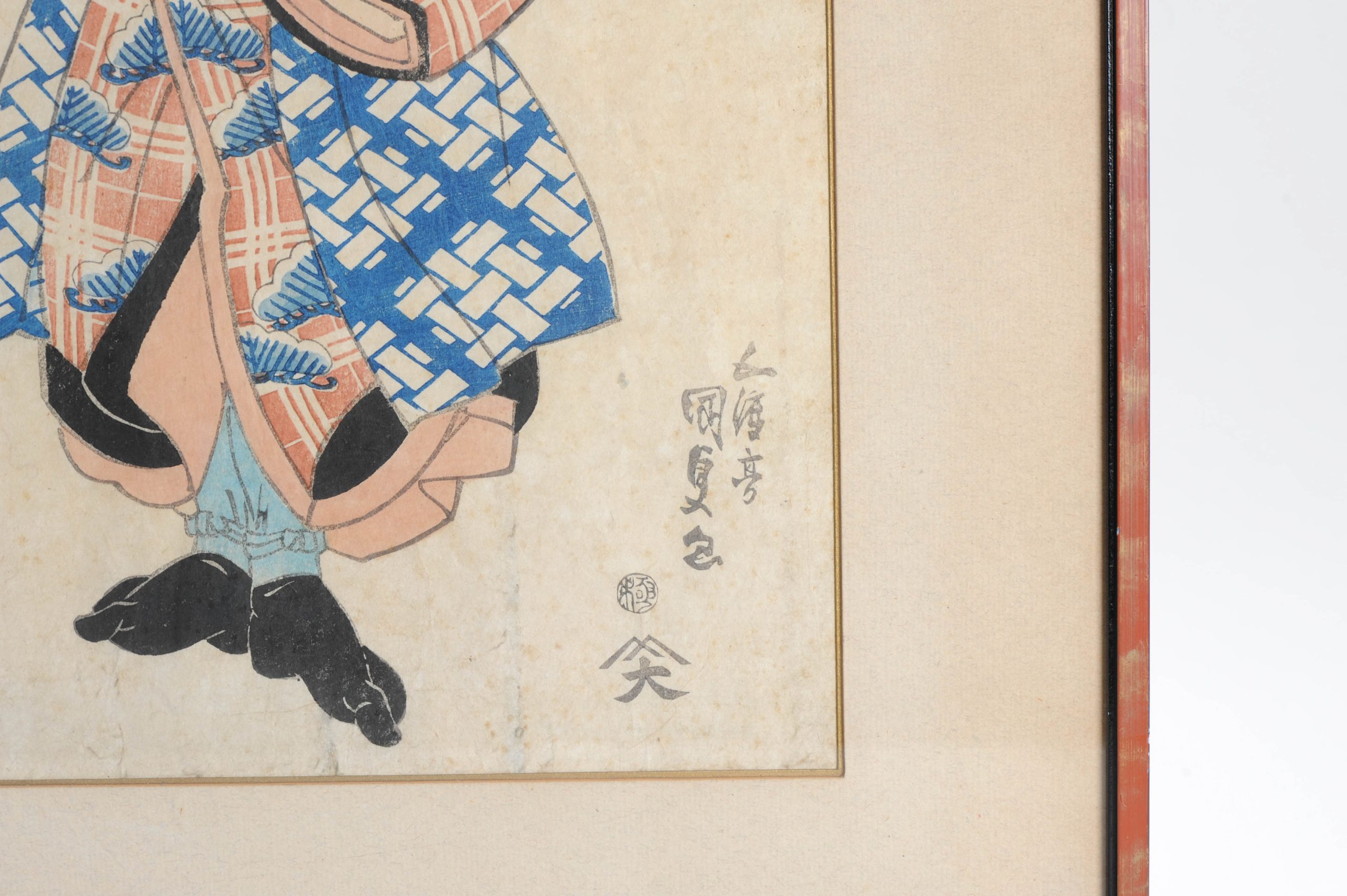 Antique 19th c Woodblock Print - Utagawa Kunisada I (1786 - 1865) Kabuki actor Nagayoshi Hokoma - Image 3