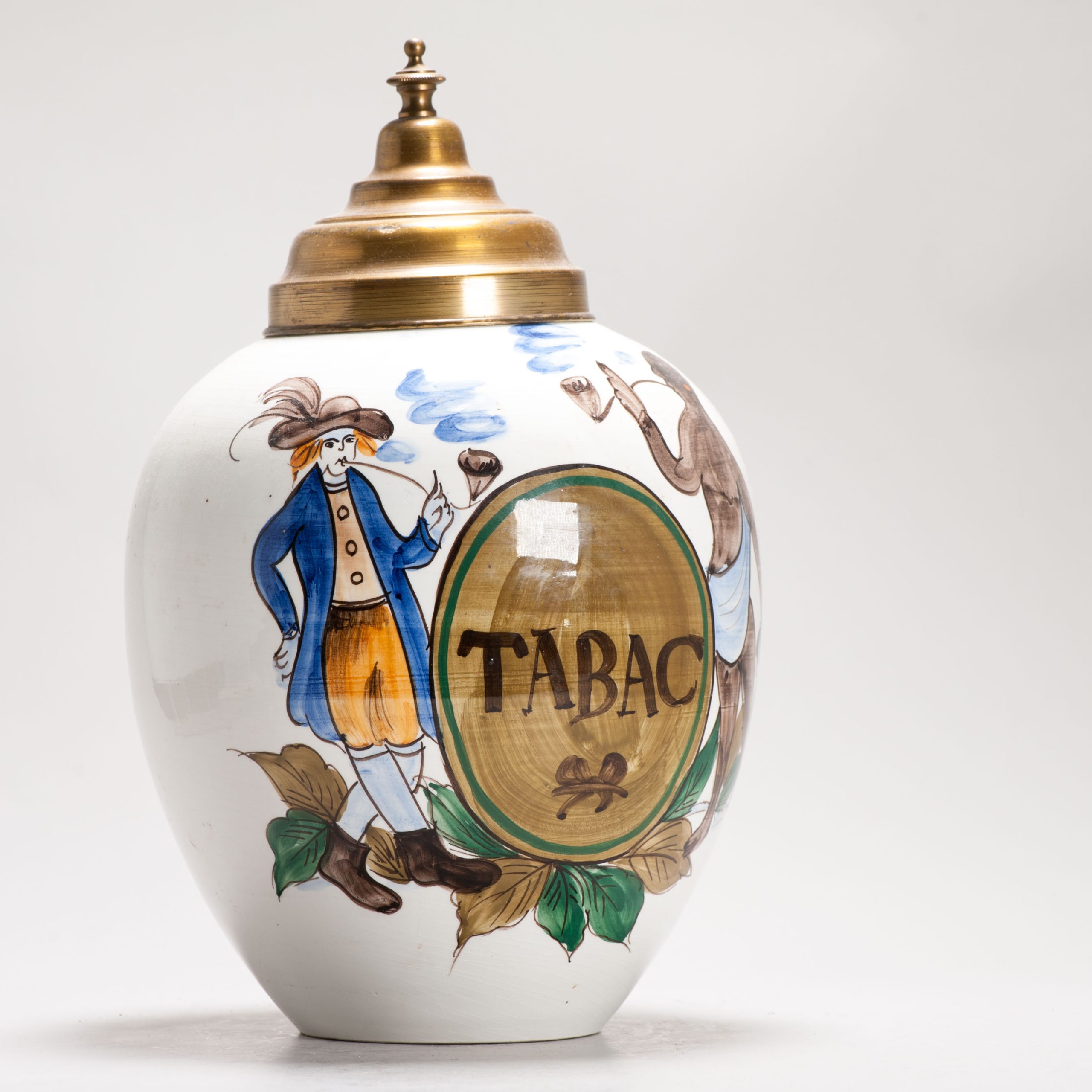 20th Century European Delft Polychrome Tobacco Jar "TABAC" Merchant - Image 5