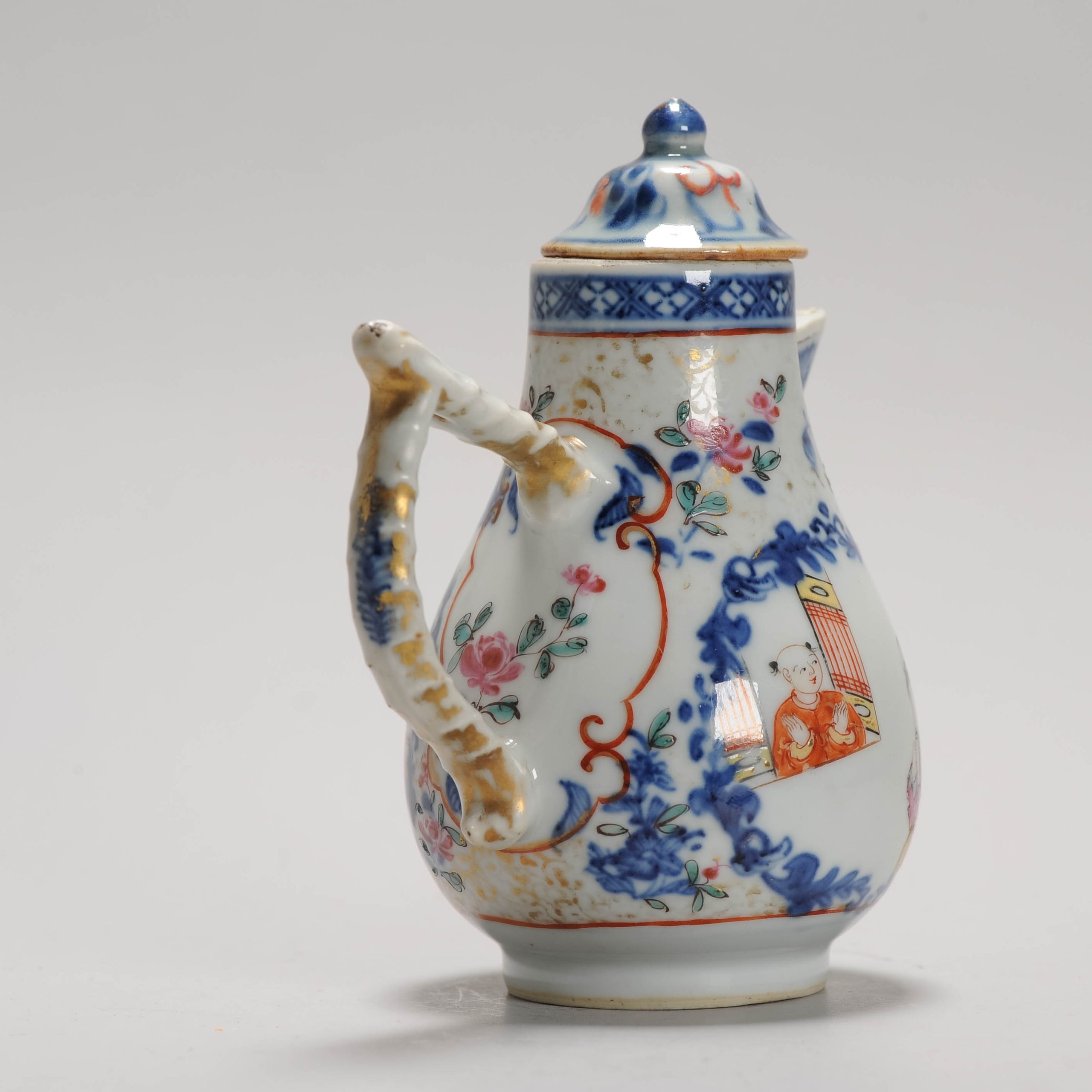 Antique 18C Chinese Porcelain Milk Jug China Mandarin Rose Qianlong Period - Image 6