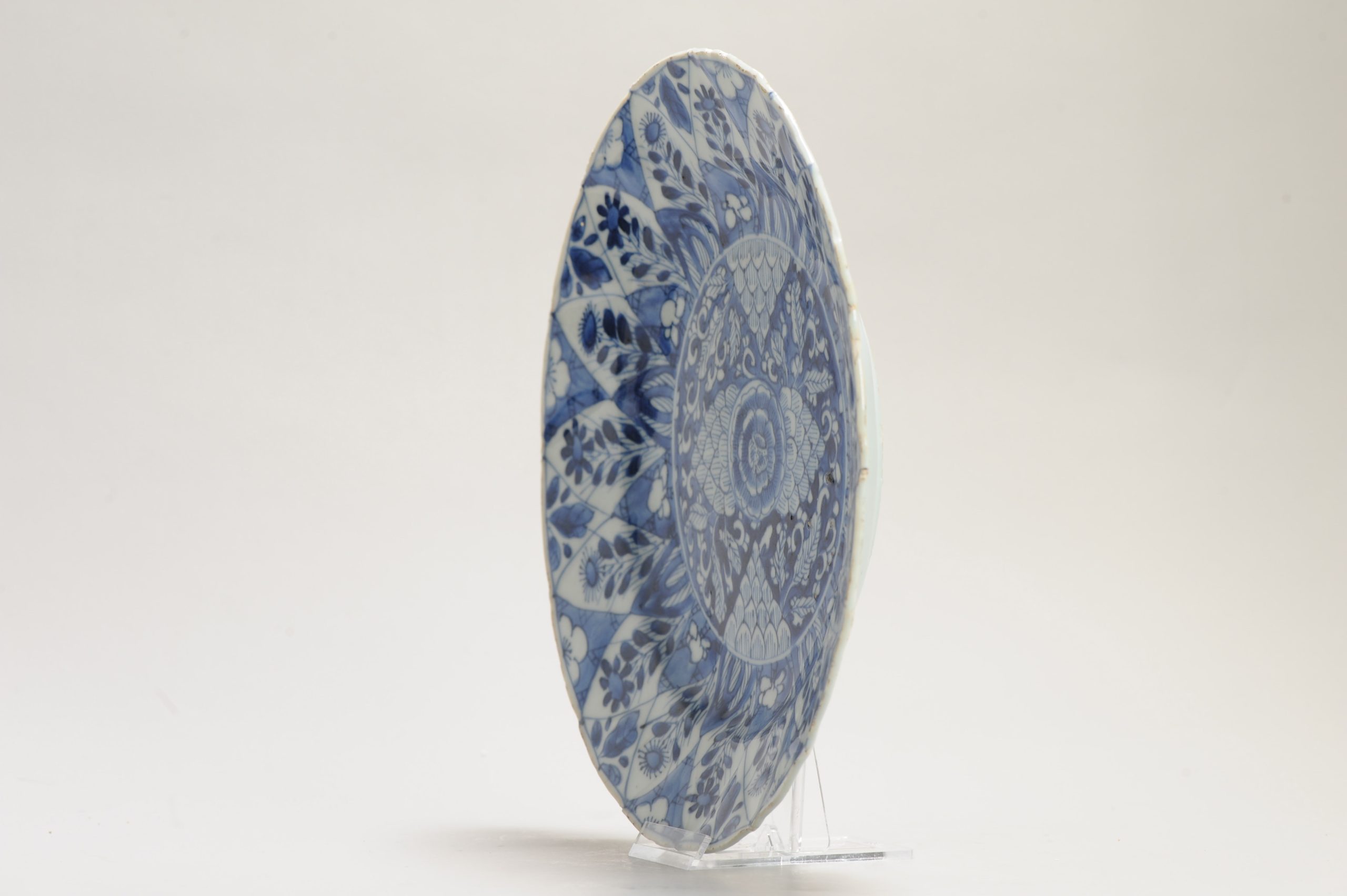 Antique 1700 Chinese Kangxi Period Porcelain Dish Plate Marked Base - Image 11