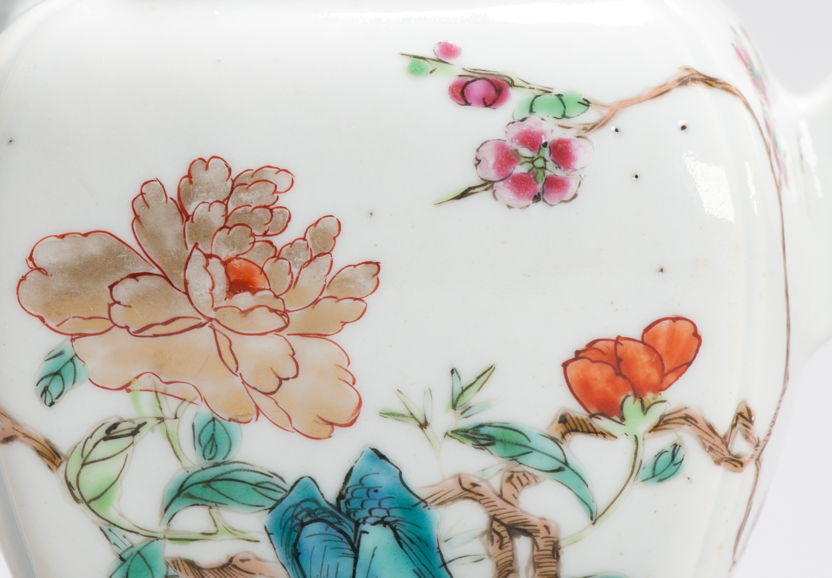 High Quality Antique Ca 1740 Chinese Porcelain Qianlong Decorated Teapot Rose - Image 6