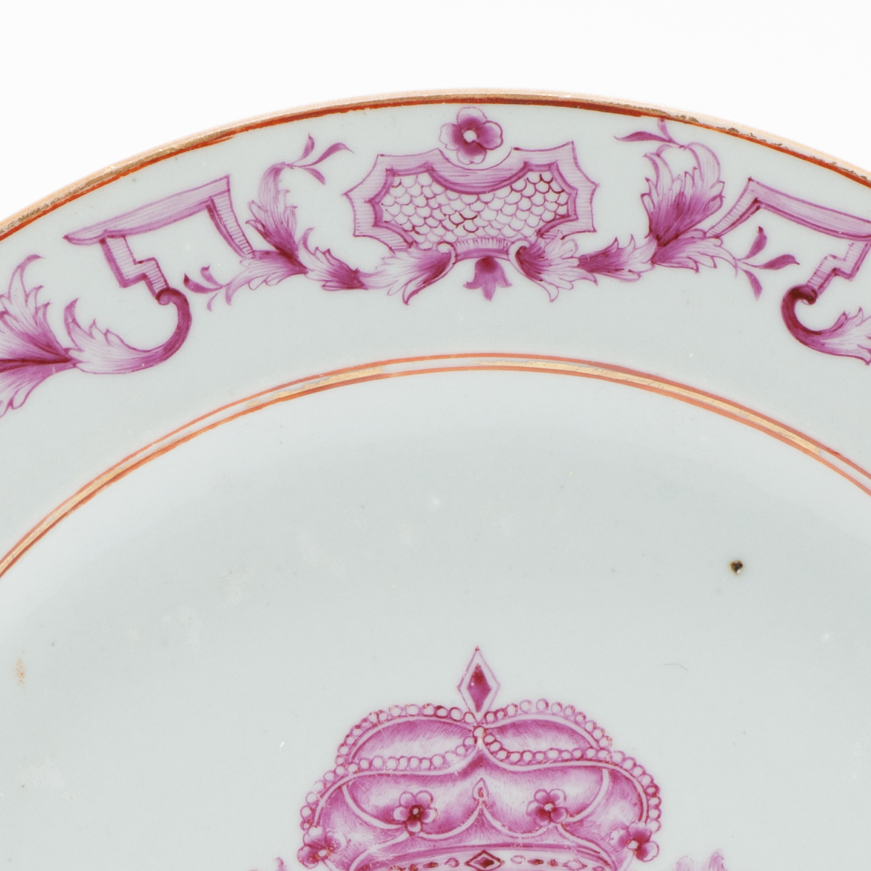 18C Qianlong period Chinese Porcelain Plate Armorial Flower Imperial Quality - Image 4
