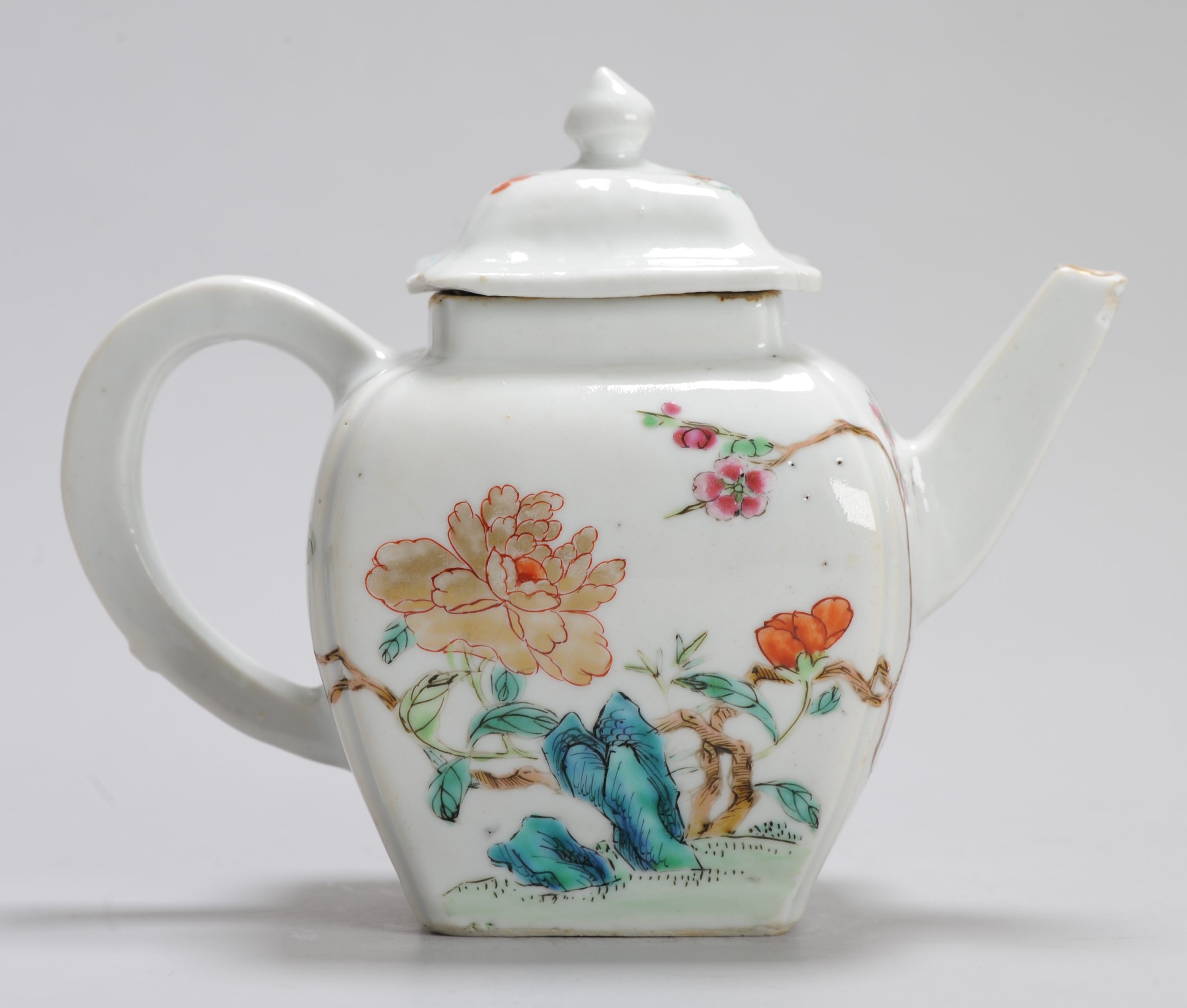 High Quality Antique Ca 1740 Chinese Porcelain Qianlong Decorated Teapot Rose - Image 9