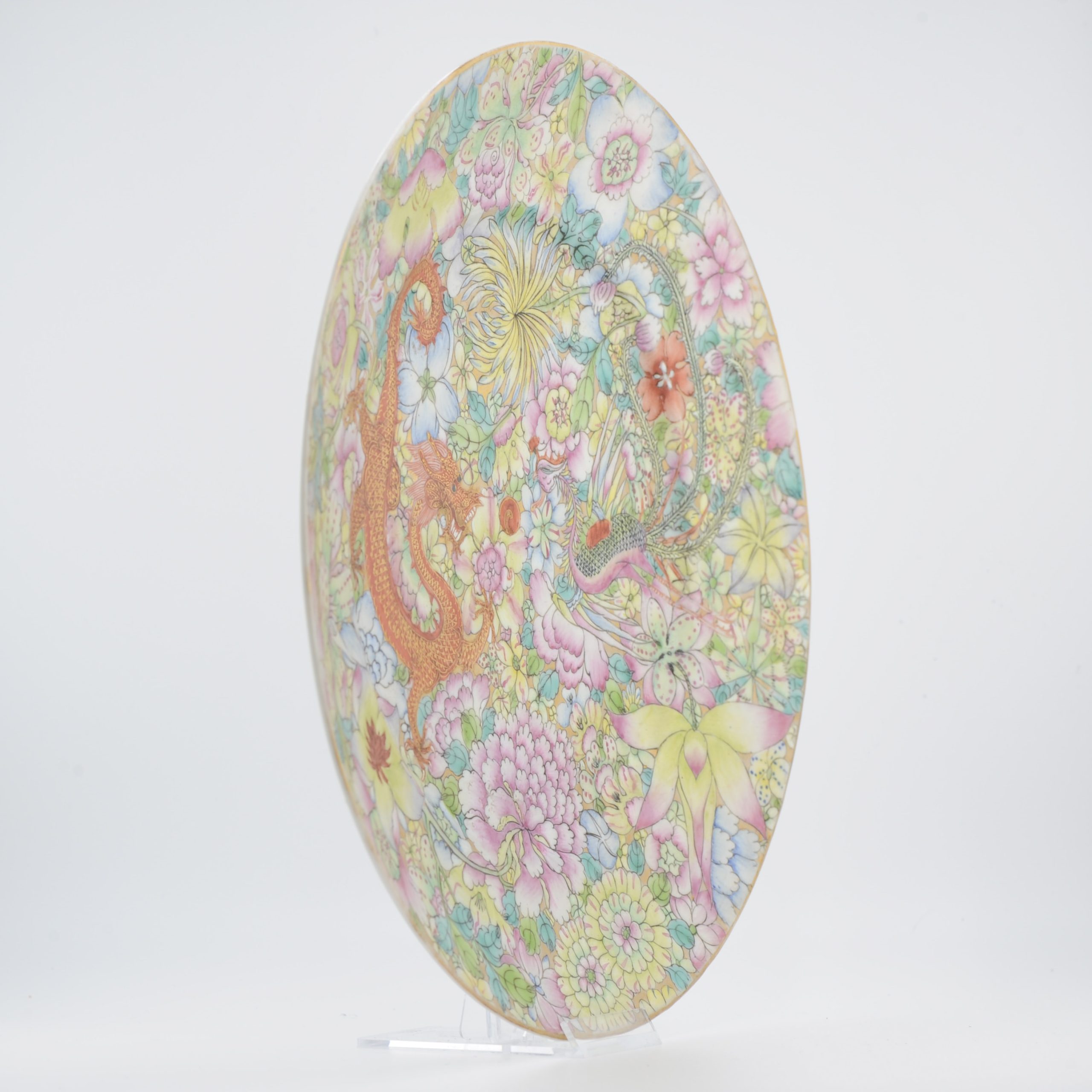 Antique 1st half of 20th c Chinese Porcelain Marked Millefiori Plate Republic Period - Image 17