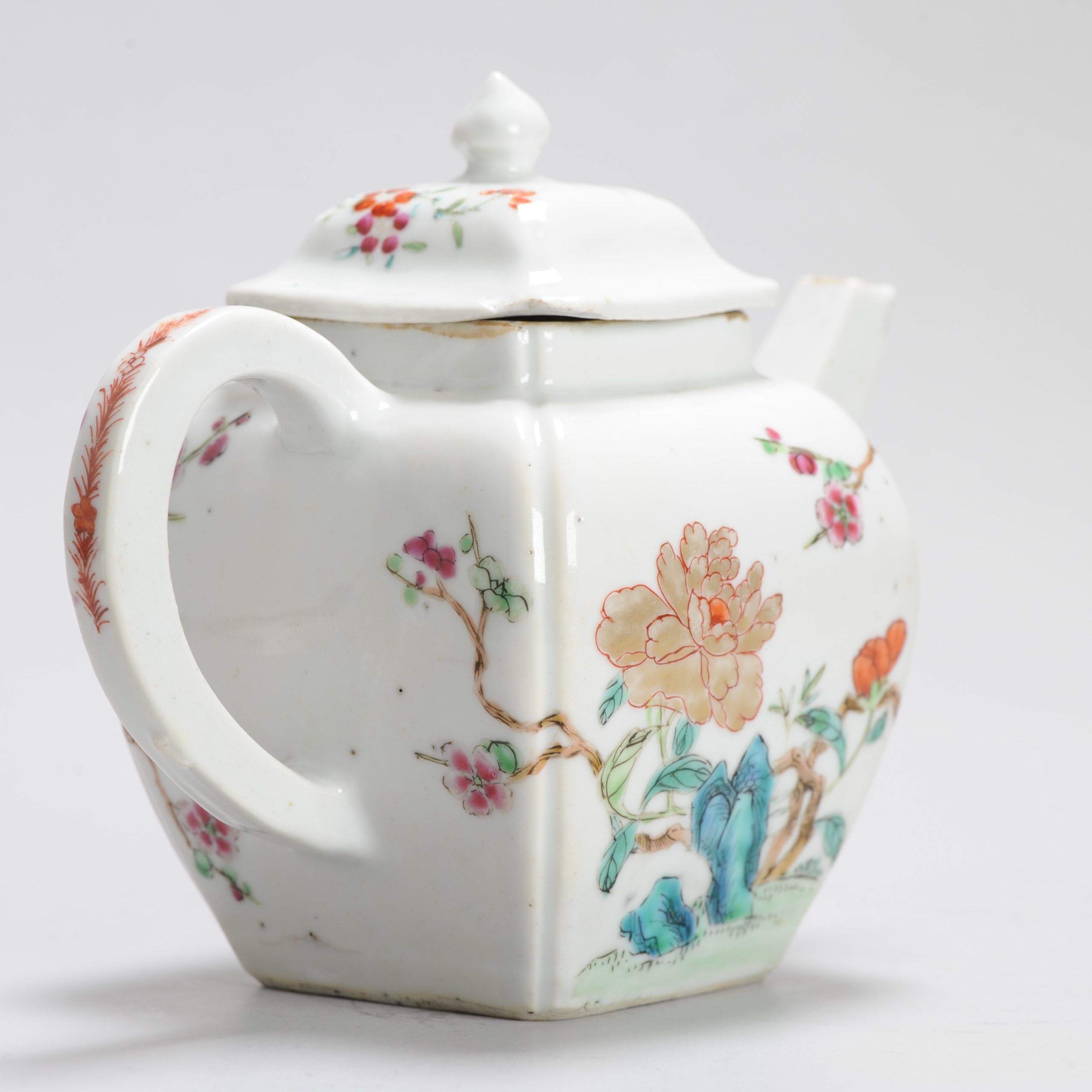 High Quality Antique Ca 1740 Chinese Porcelain Qianlong Decorated Teapot Rose - Image 11