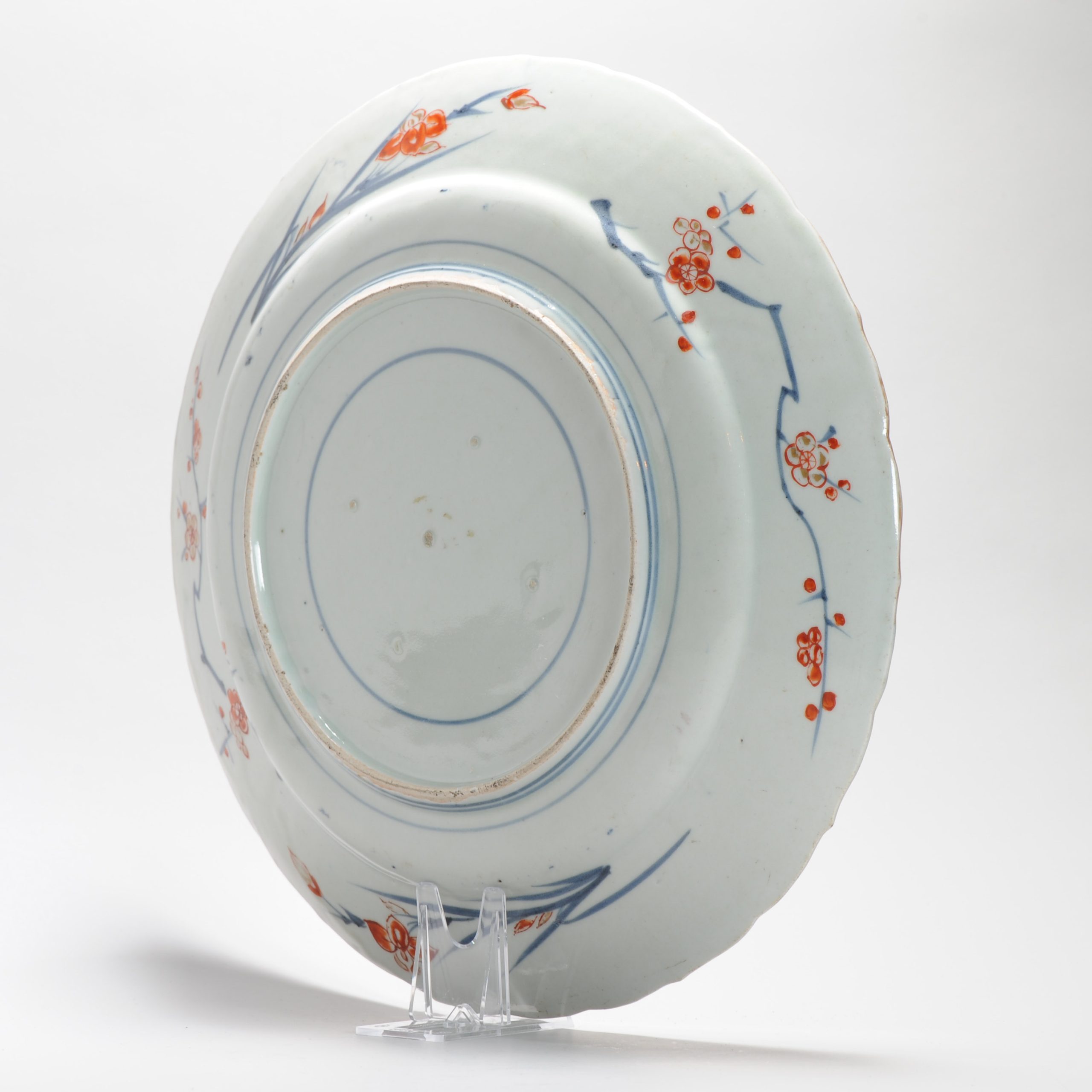 Antique Edo period Ca 1700 Japanese Porcelain Large Dish Imari Flowers Gilt - Image 8