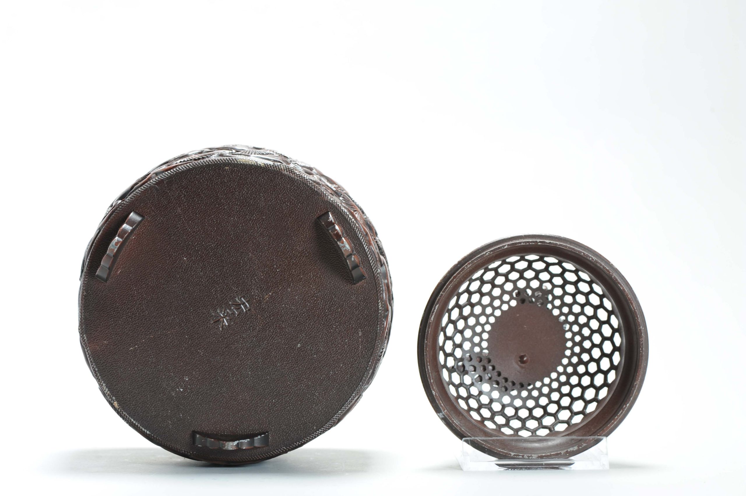 20th Japanese Bronze Crane Incense Burner Marked Base - Image 3