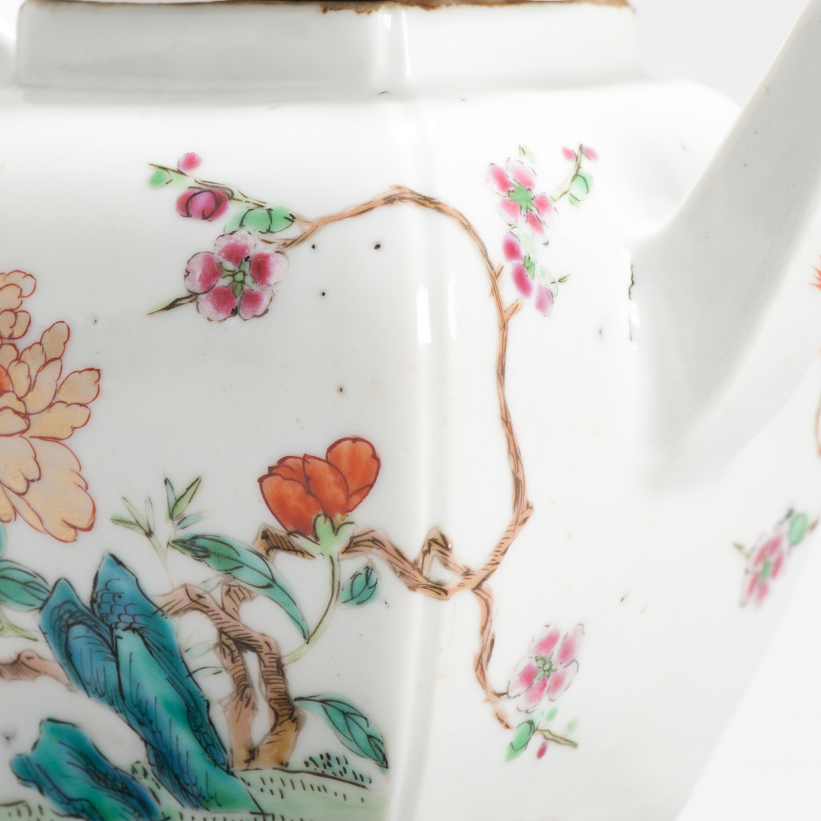 High Quality Antique Ca 1740 Chinese Porcelain Qianlong Decorated Teapot Rose - Image 5