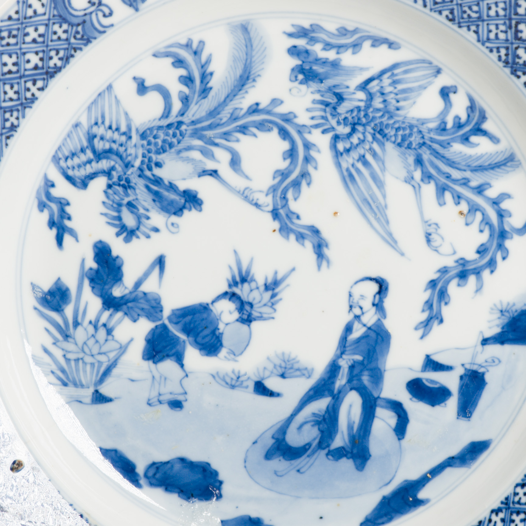 Antique 1700 Chinese Kangxi Period Porcelain Dish Plate Marked Base - Image 14