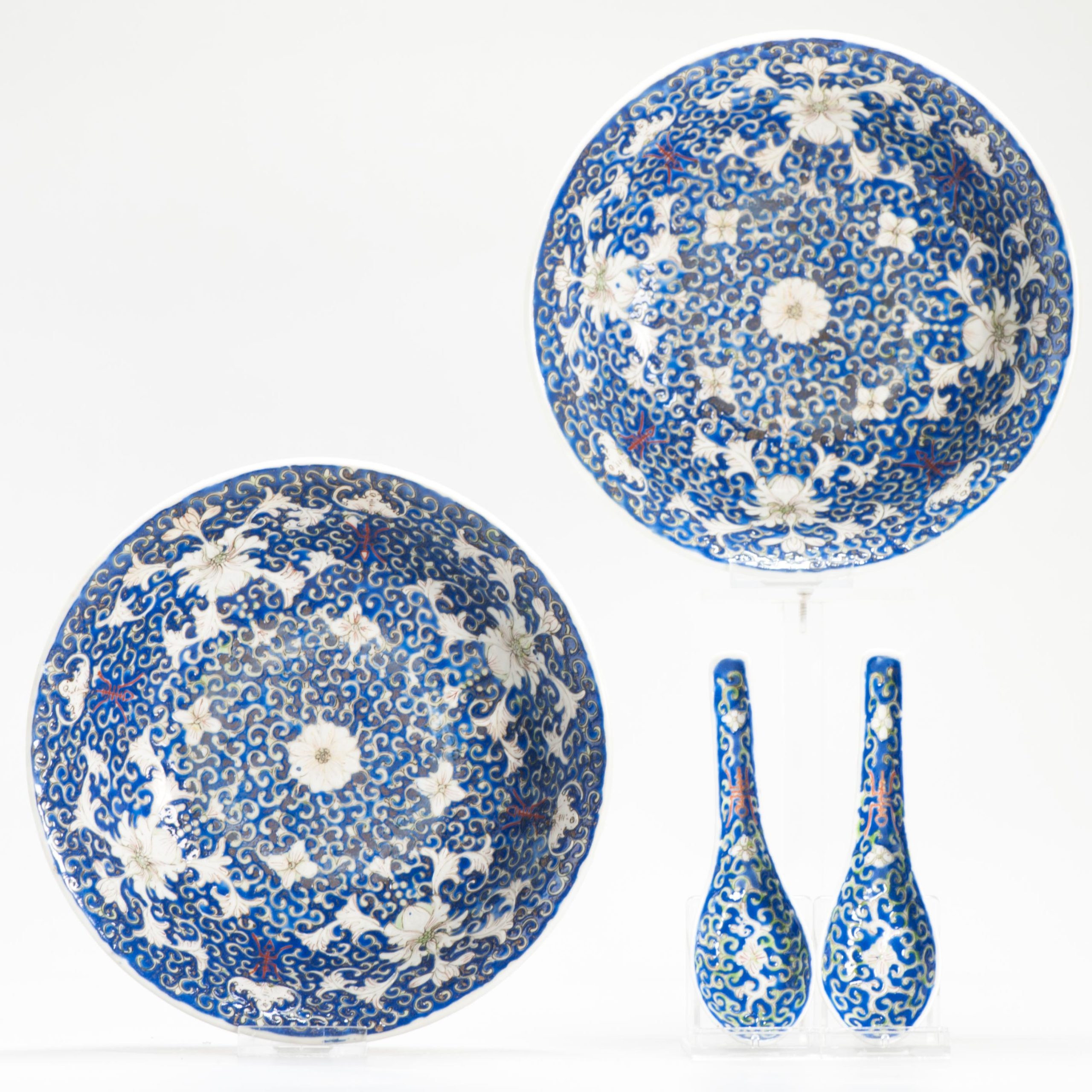 Antique 19/20th c Chinese Porcelain Guangxu Marked Bowls Qing or Republic Period - Image 3