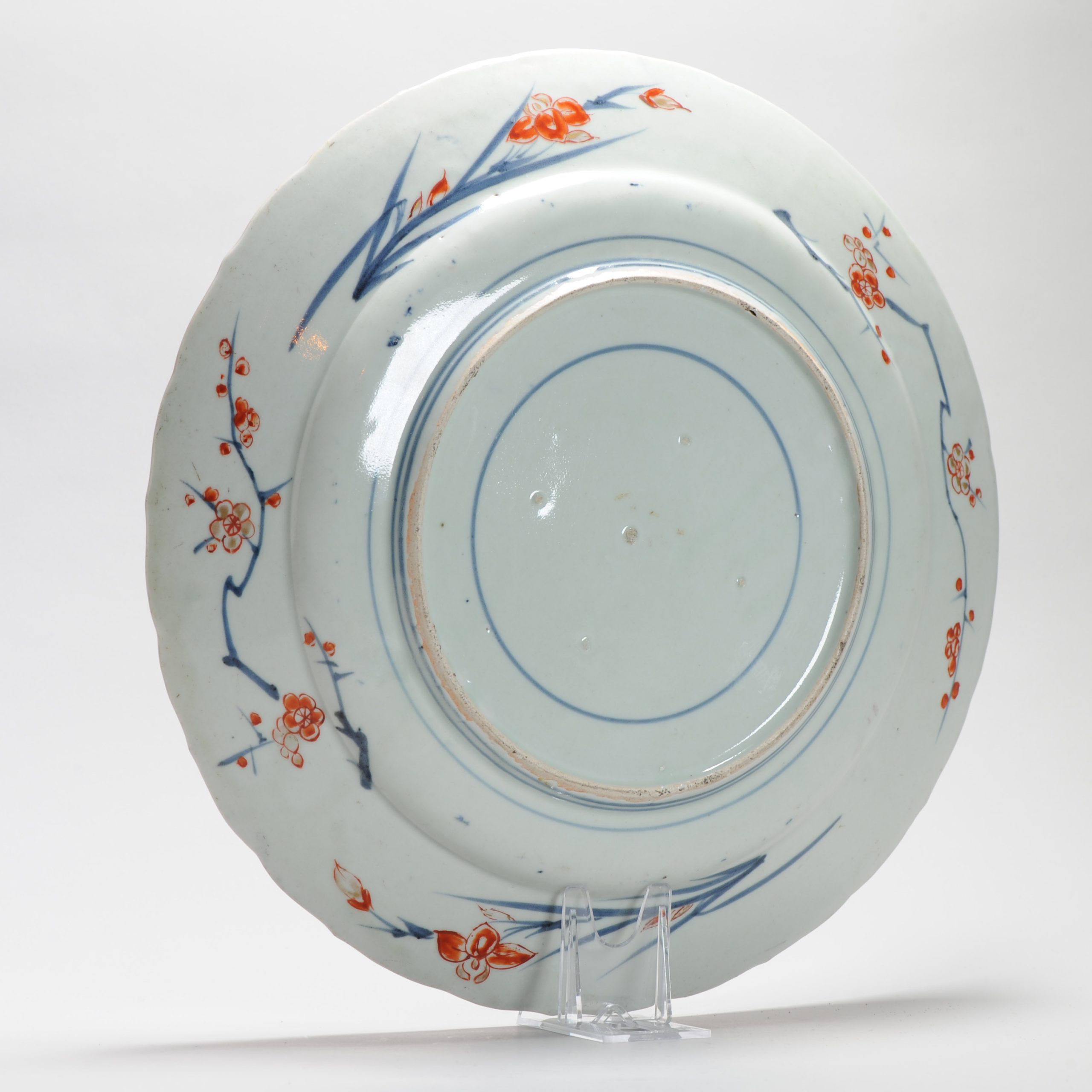 Antique Edo period Ca 1700 Japanese Porcelain Large Dish Imari Flowers Gilt - Image 10