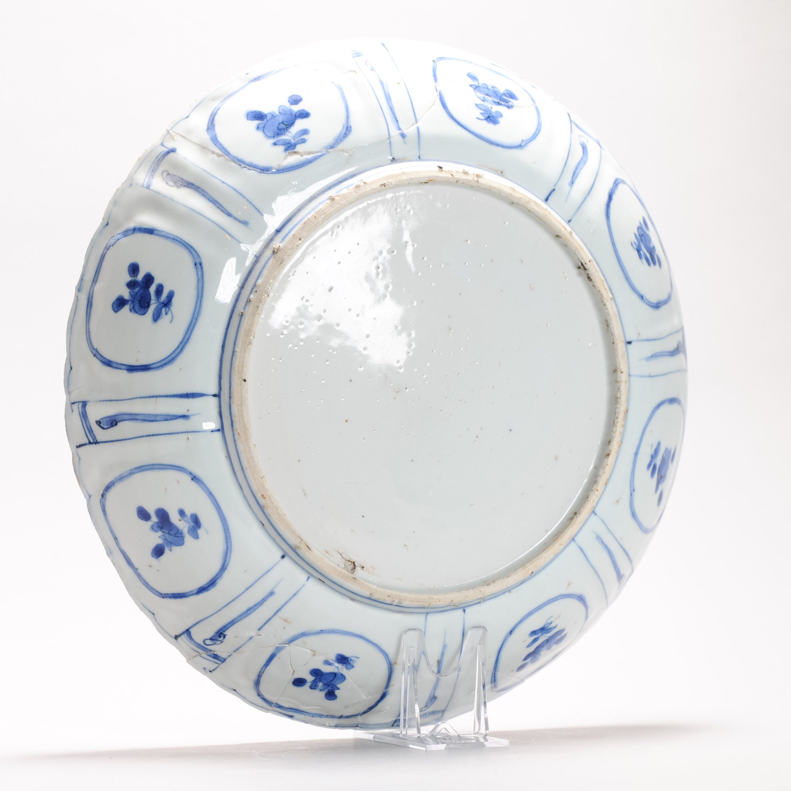 30CM Top Quality Antique Ming Period Chinese Porcelain Kraak Plate Grasshopper - Image 9