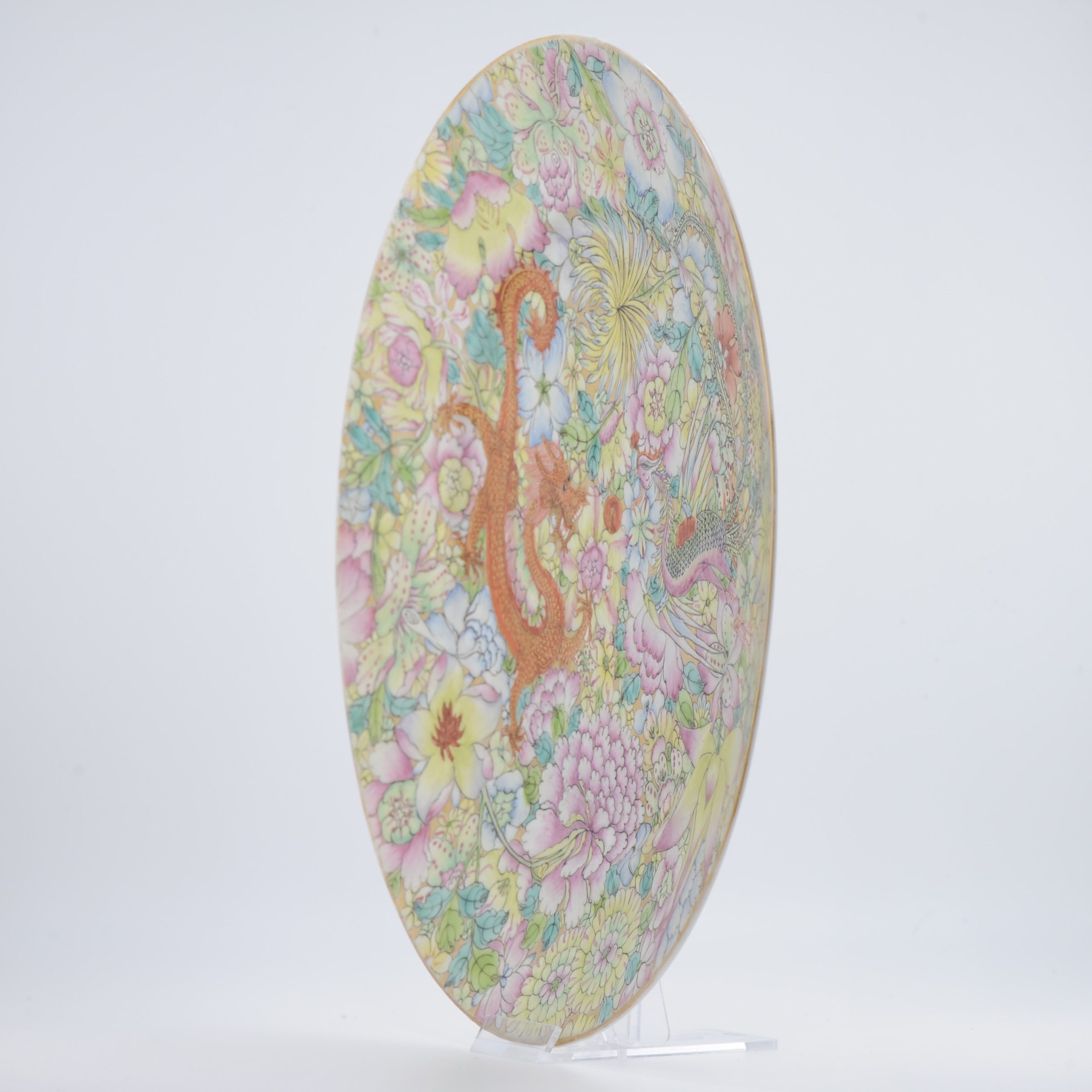 Antique 1st half of 20th c Chinese Porcelain Marked Millefiori Plate Republic Period - Image 2