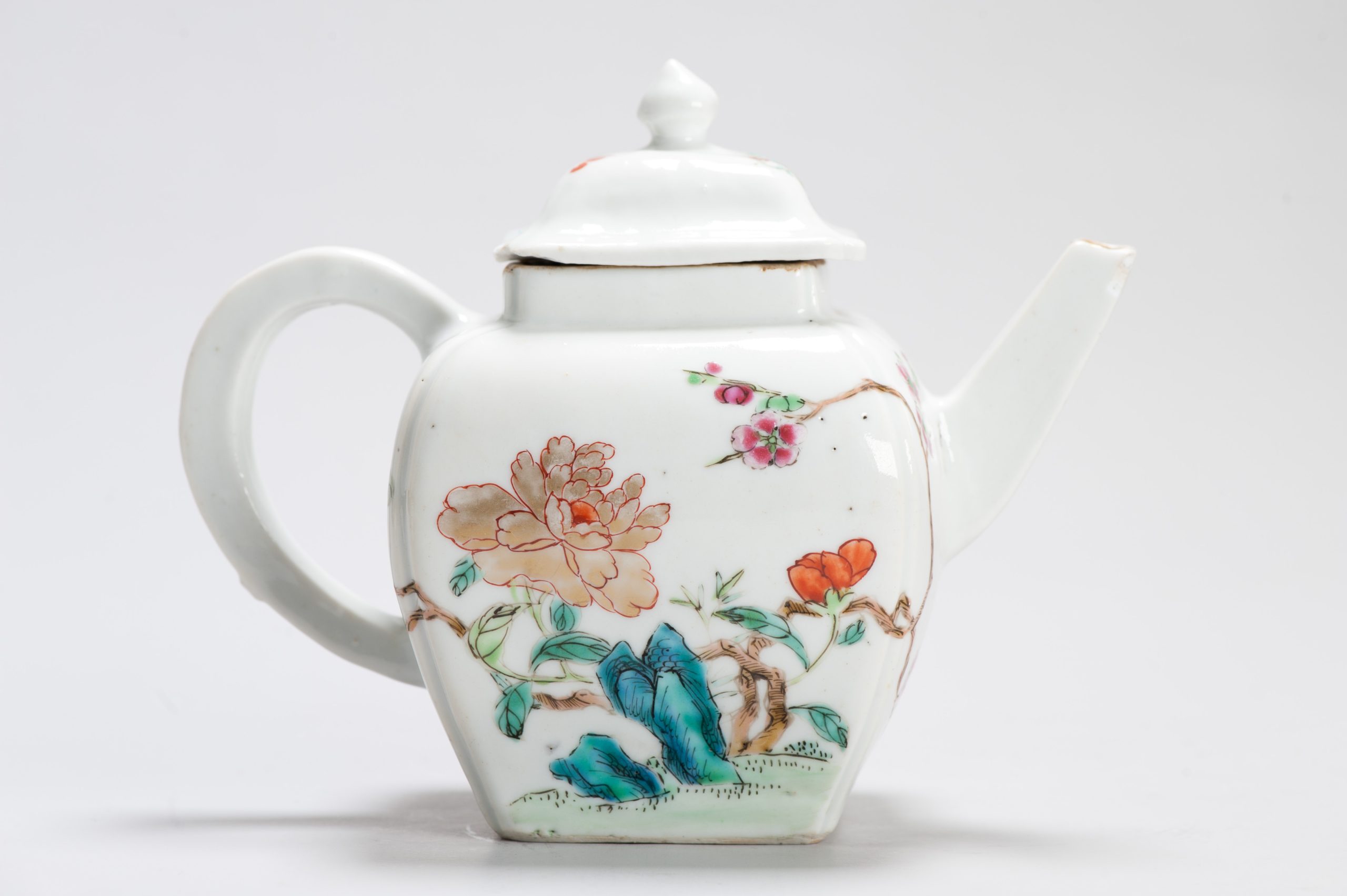 High Quality Antique Ca 1740 Chinese Porcelain Qianlong Decorated Teapot Rose - Image 8