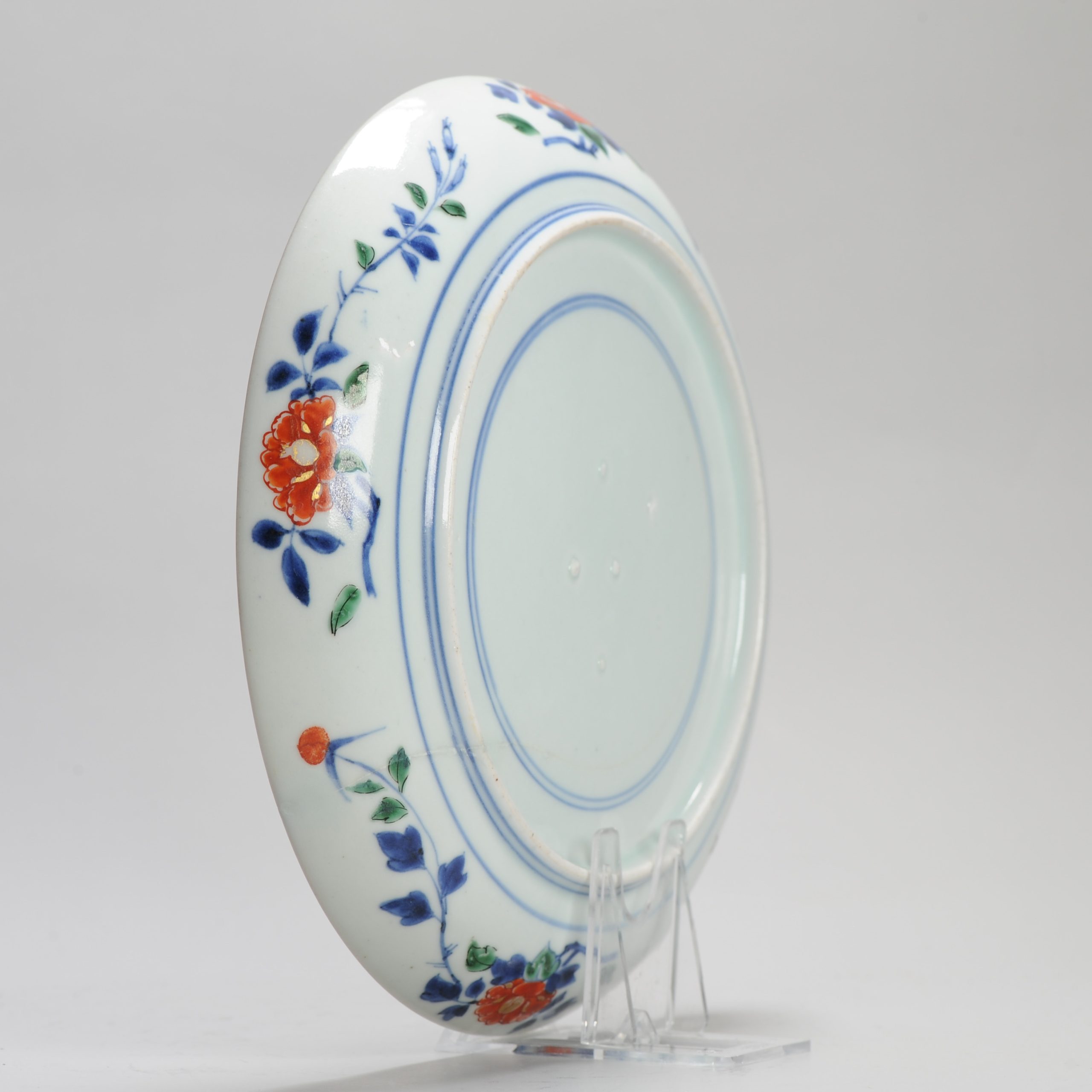 Antique 1670-1700 Japanese Arita Kakiemon Style Plate with Flowers Shibata - Image 9
