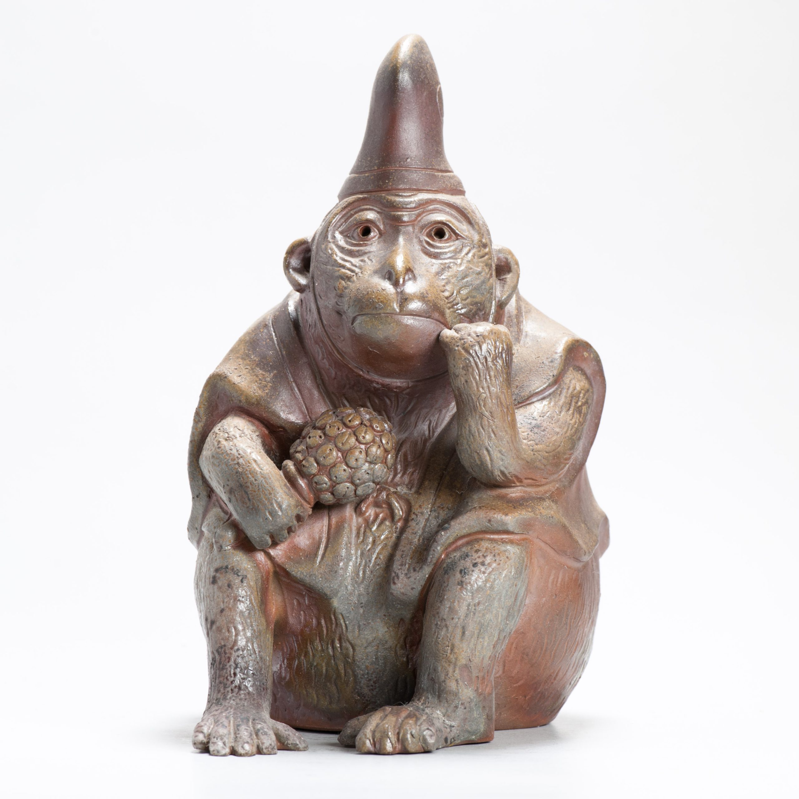 Koyama Isso (1932- )  Japanese Statue 20th C Japanese Bizen Pottery Monkey