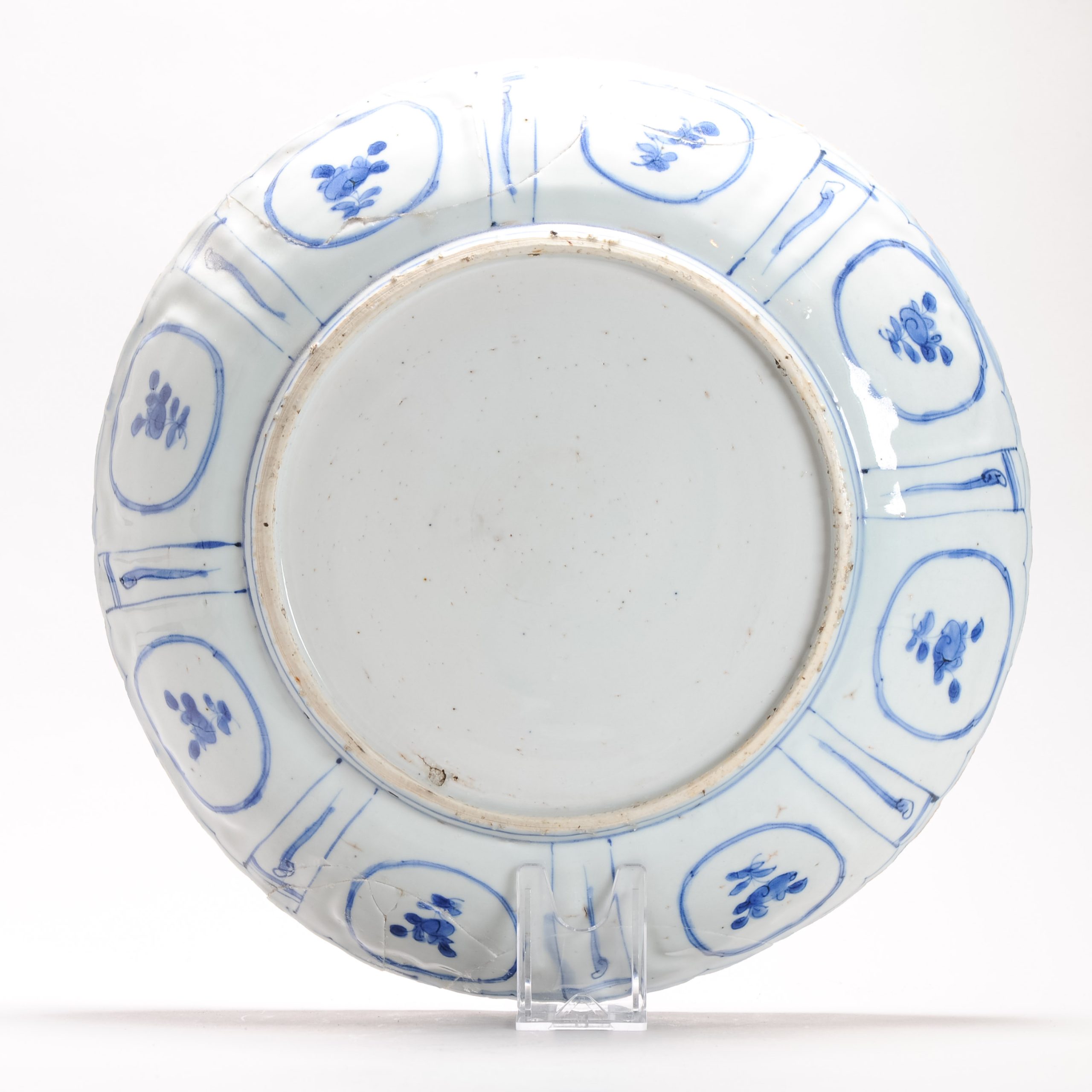 30CM Top Quality Antique Ming Period Chinese Porcelain Kraak Plate Grasshopper - Image 8