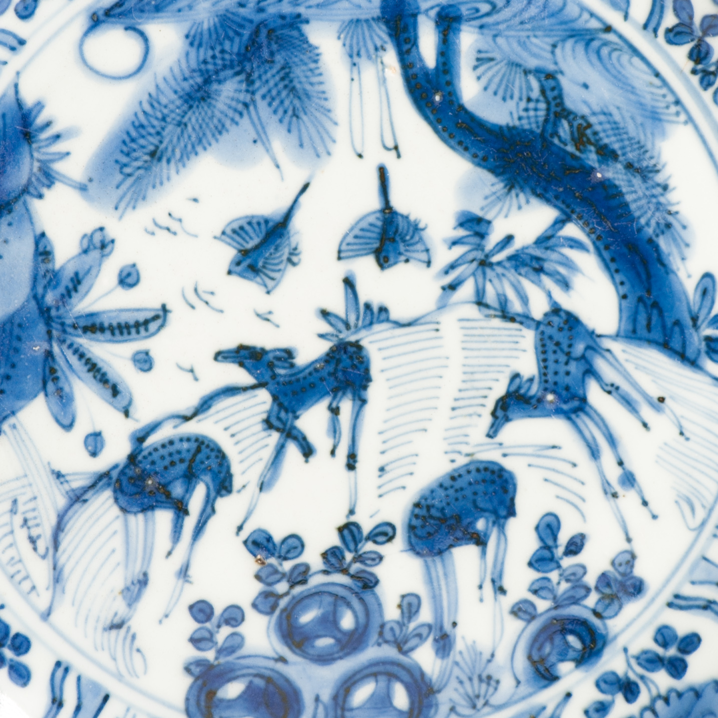 20.7CM Top Quality Antique Ming Period Chinese Porcelain Kraak Plate Deer - Image 9