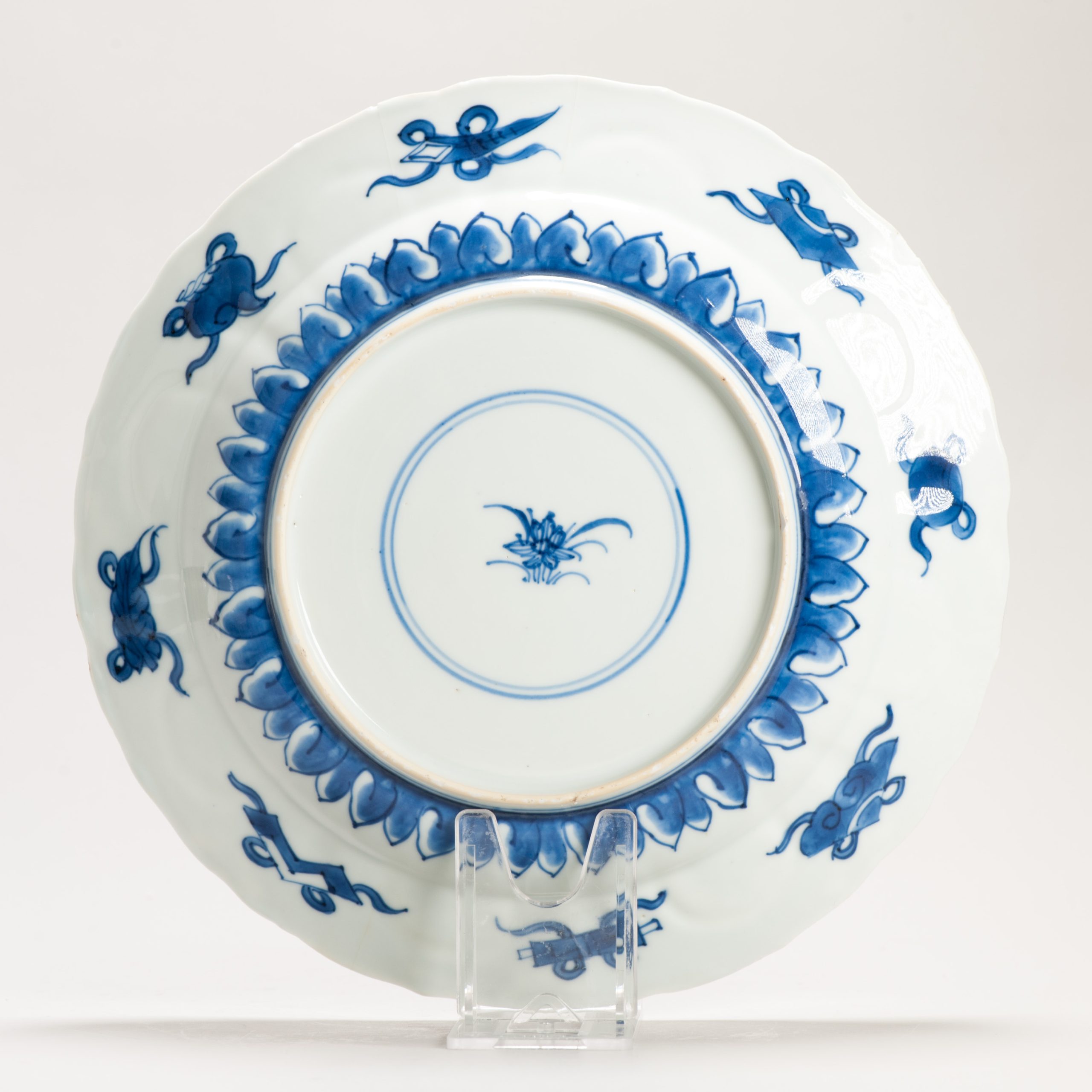 Antique 1700 Chinese Kangxi Period Porcelain Dish Plate Marked Base - Image 10