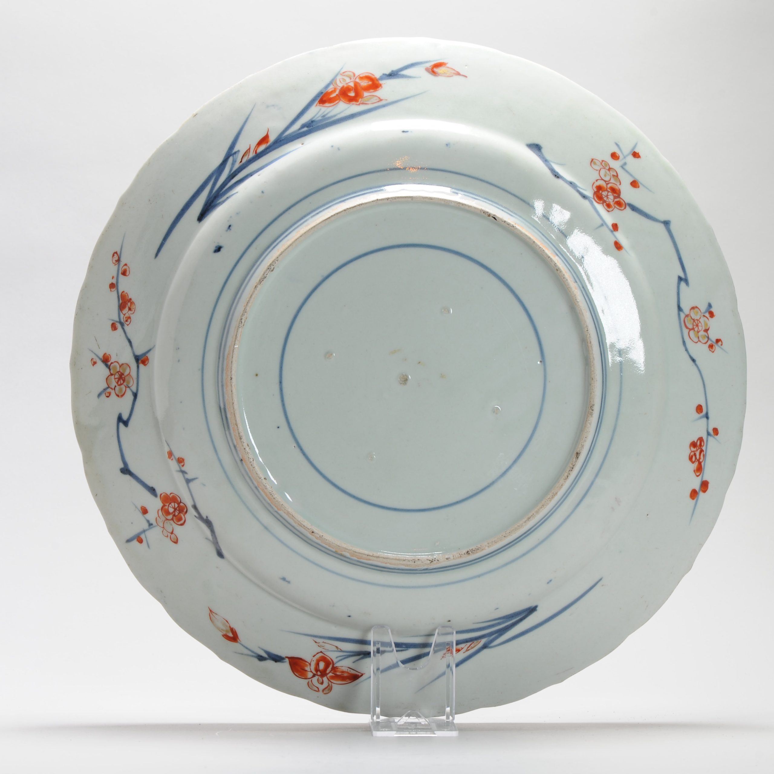Antique Edo period Ca 1700 Japanese Porcelain Large Dish Imari Flowers Gilt - Image 9