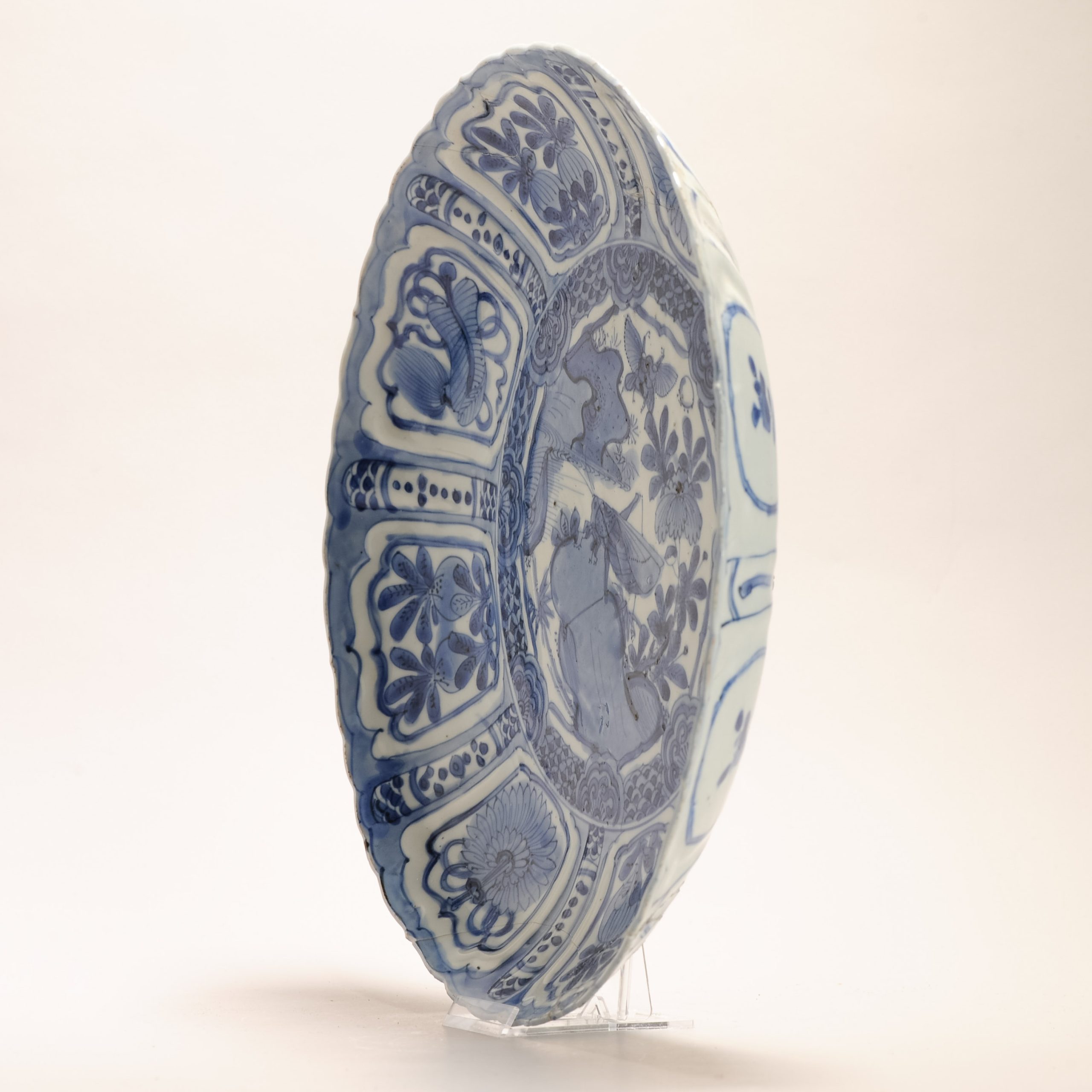30CM Top Quality Antique Ming Period Chinese Porcelain Kraak Plate Grasshopper - Image 12