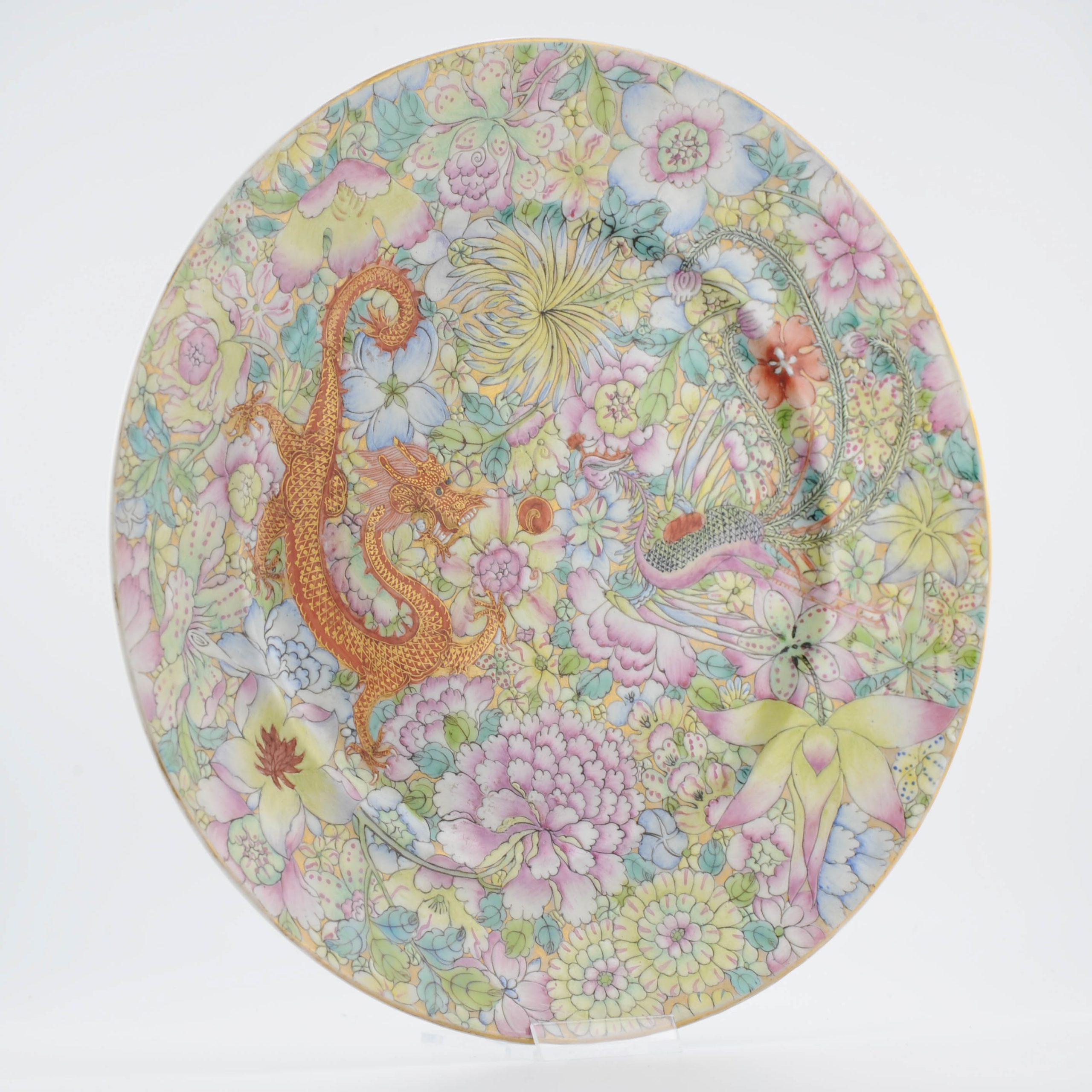 Antique 1st half of 20th c Chinese Porcelain Marked Millefiori Plate Republic Period - Image 18