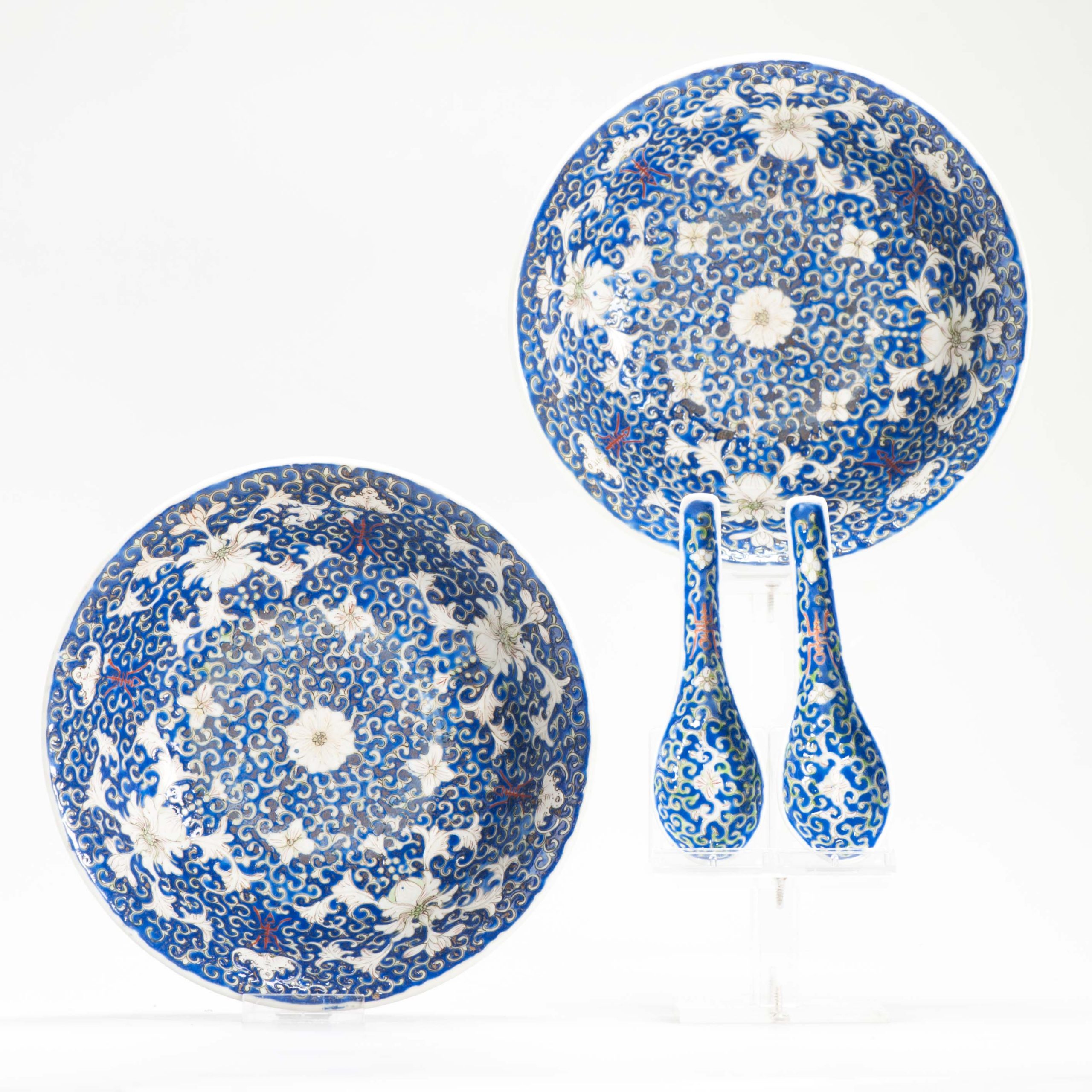 Antique 19/20th c Chinese Porcelain Guangxu Marked Bowls Qing or Republic Period - Image 4