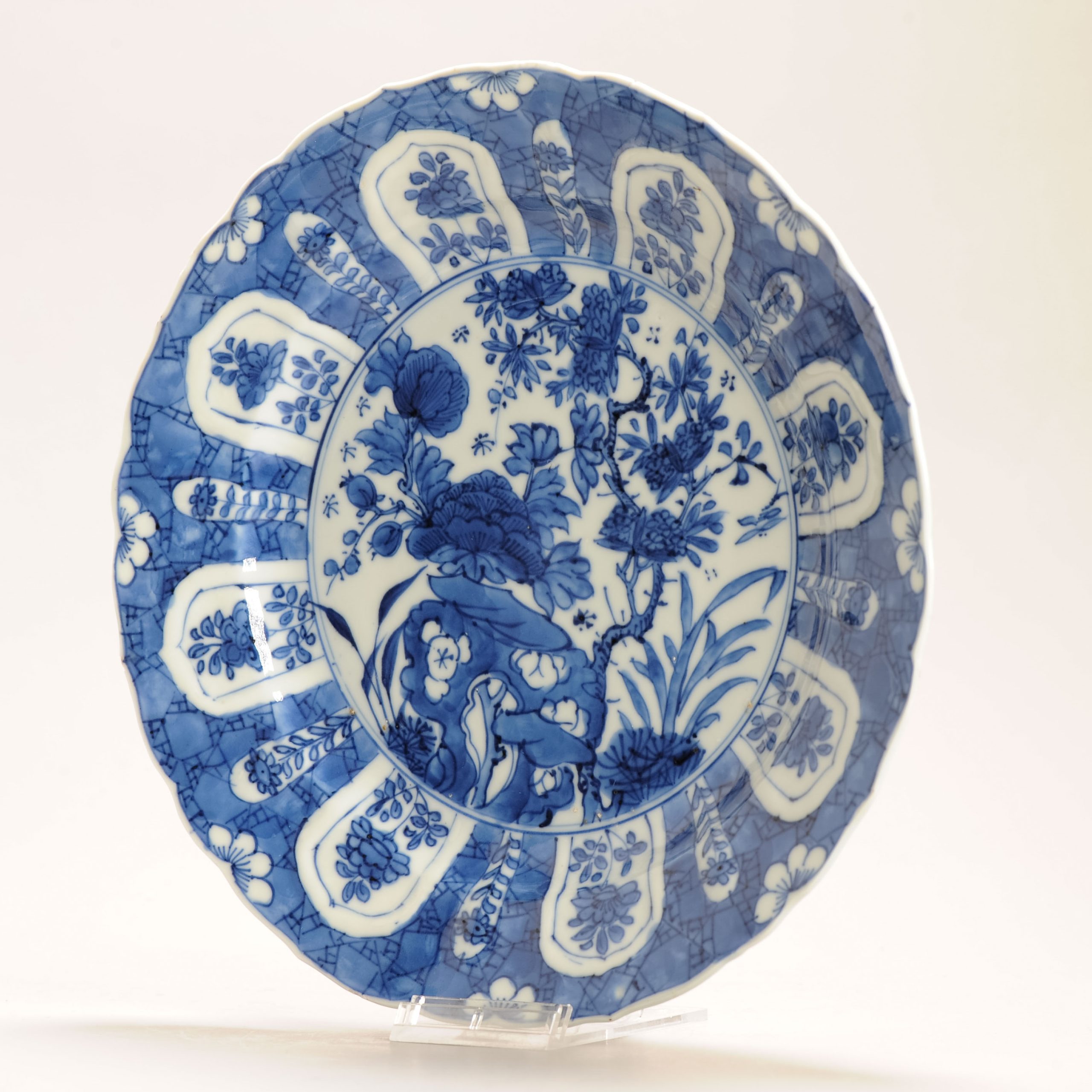 Antique 1700 Chinese Kangxi Period Porcelain Dish Plate Marked Base - Image 5