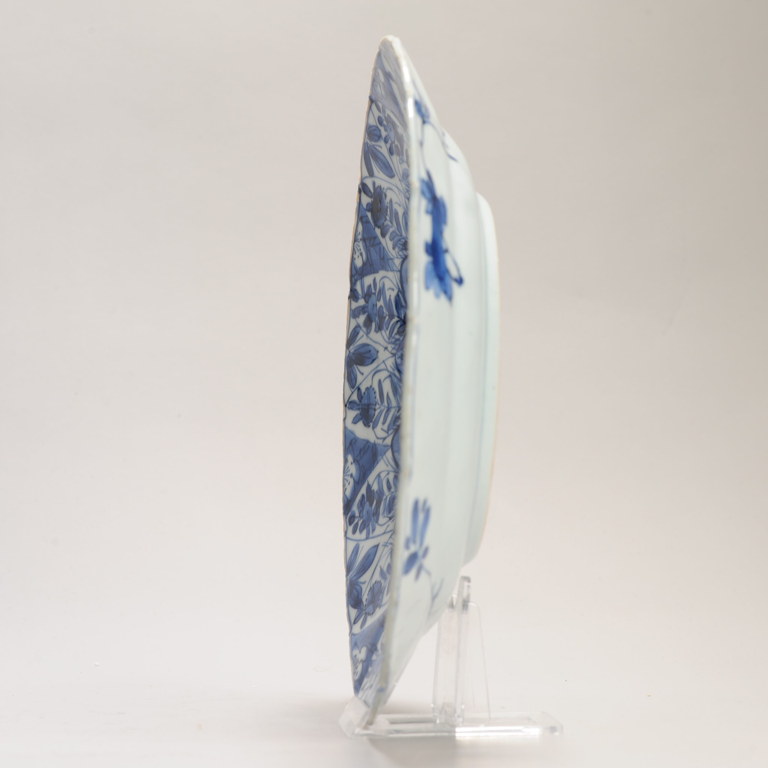 Antique 1700 Chinese Kangxi Period Porcelain Dish Plate Marked Base - Image 10