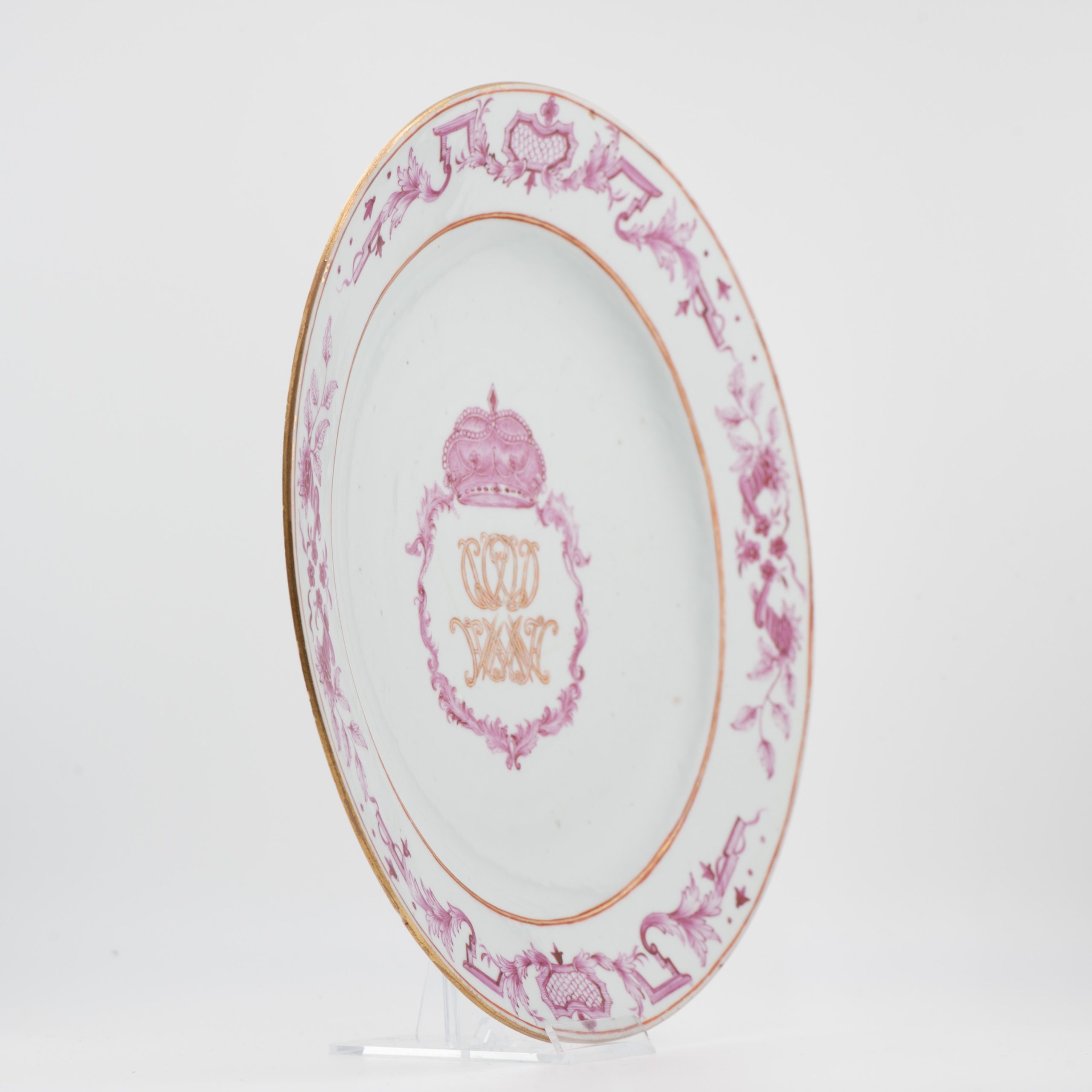 18C Qianlong period Chinese Porcelain Plate Armorial Flower Imperial Quality - Image 4