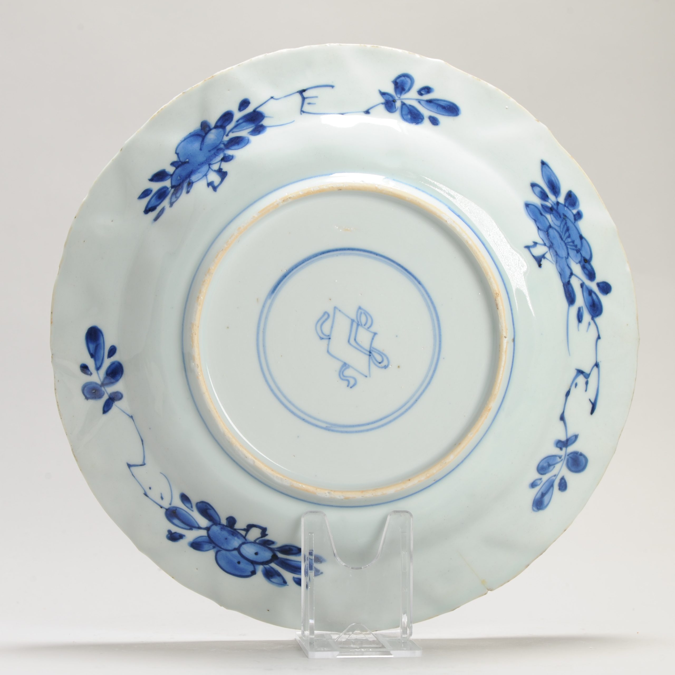 Antique 1700 Chinese Kangxi Period Porcelain Dish Plate Marked Base - Image 7