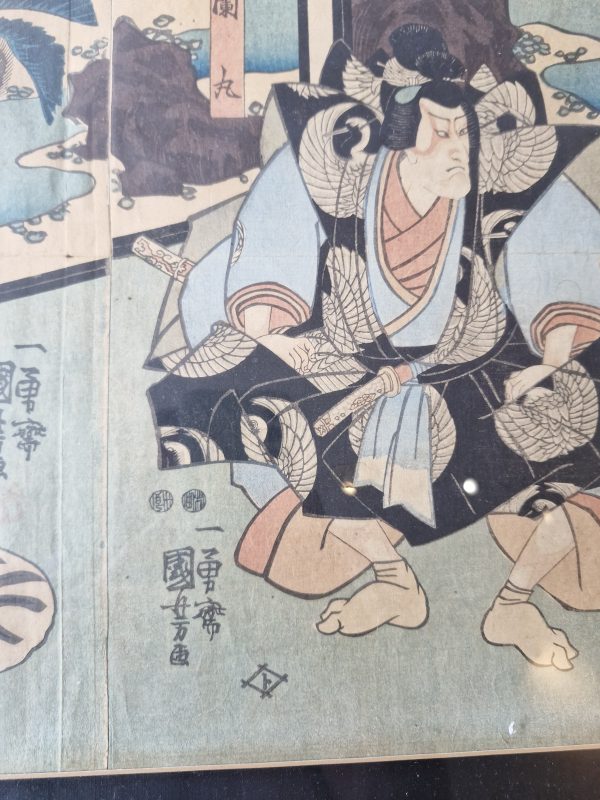 Antique Woodblock Print Kabuki Actors - Edo Period - Utagawa Kuniyoshi (1798 - 1861) - Image 8