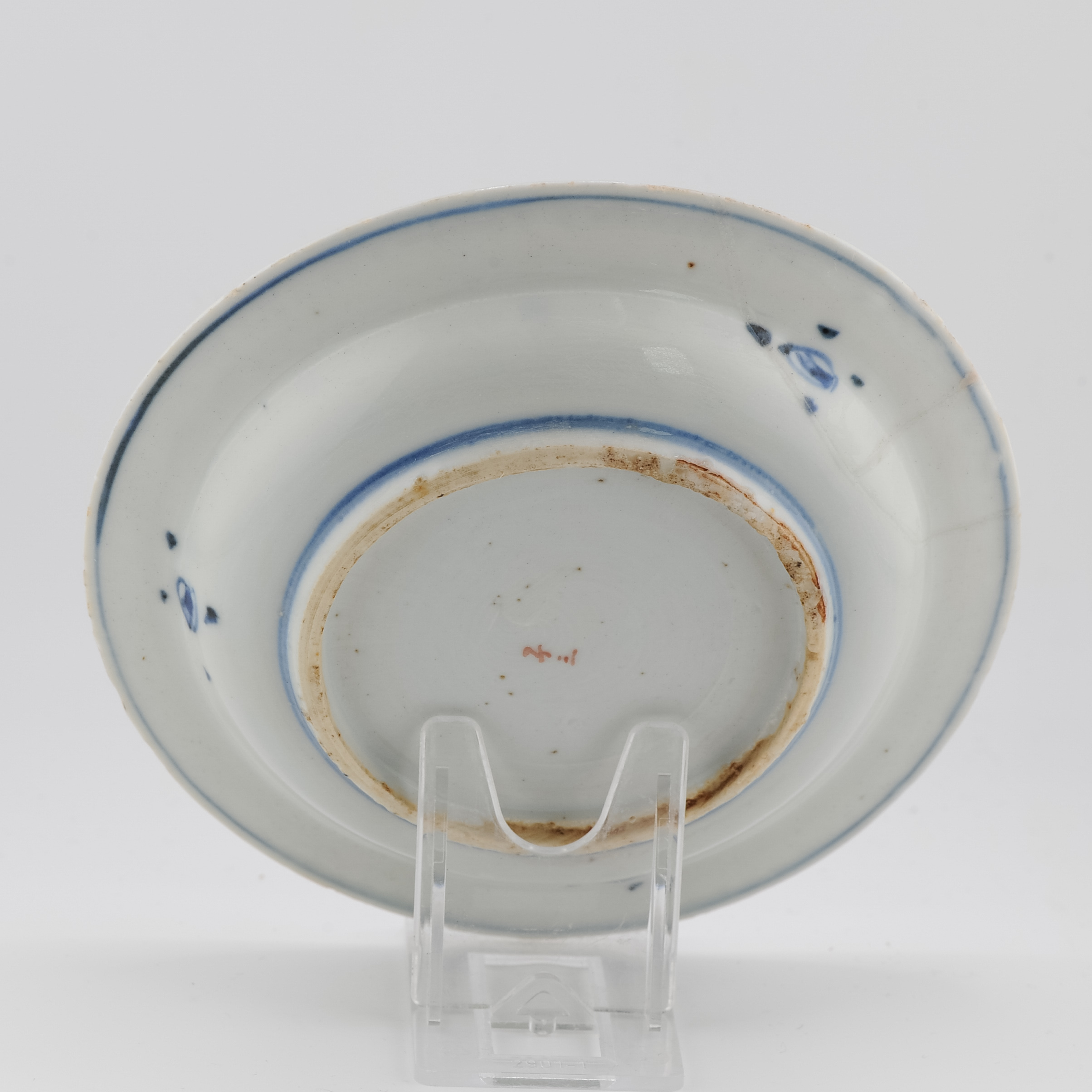 Antique Chinese Porcelain Ko Sometsuke Little Tianqi Period Dish with Scholar - Image 5