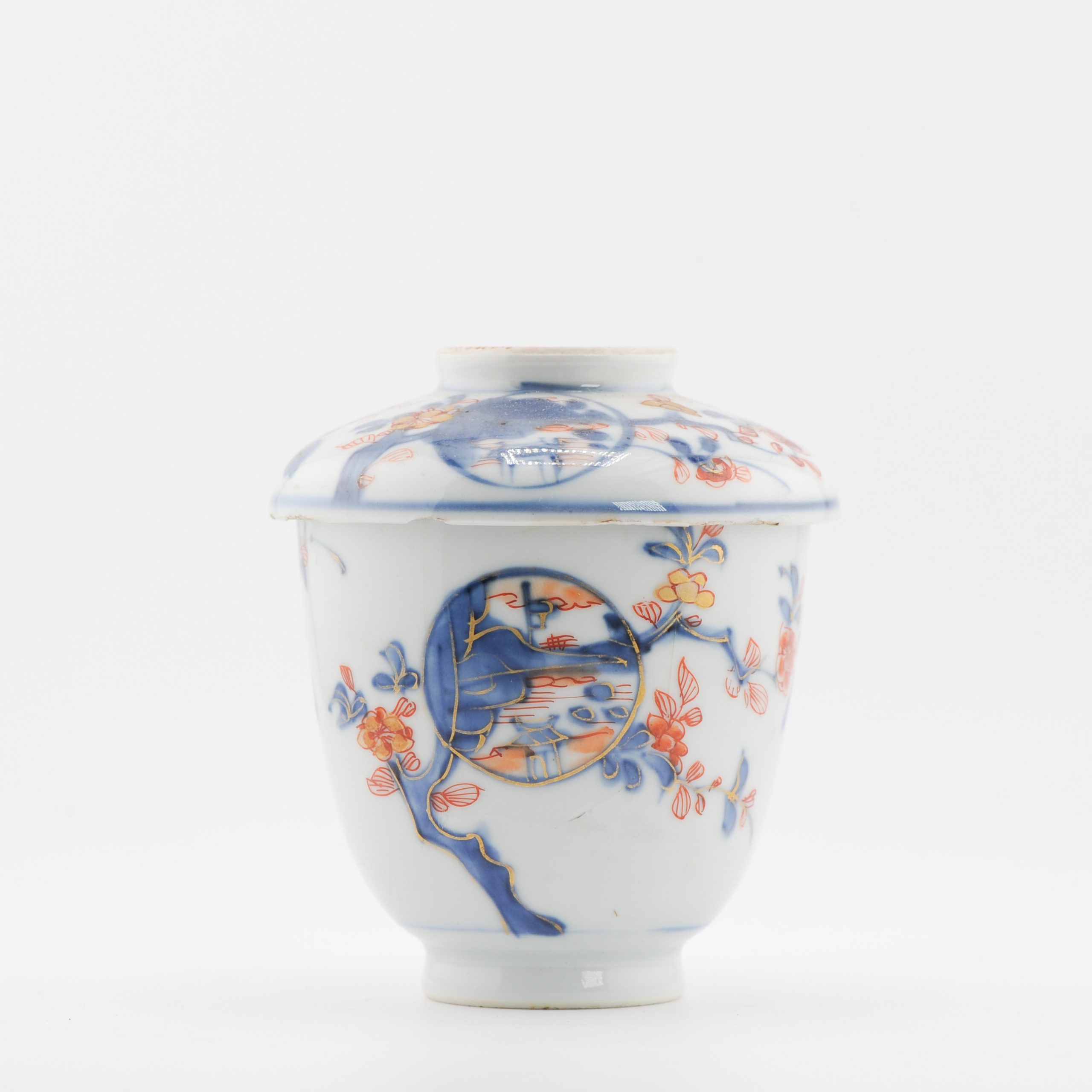 Antique 18C Chinese Porcelain Kangxi Imari Lidded Chocolate Cup Bowl - Image 12