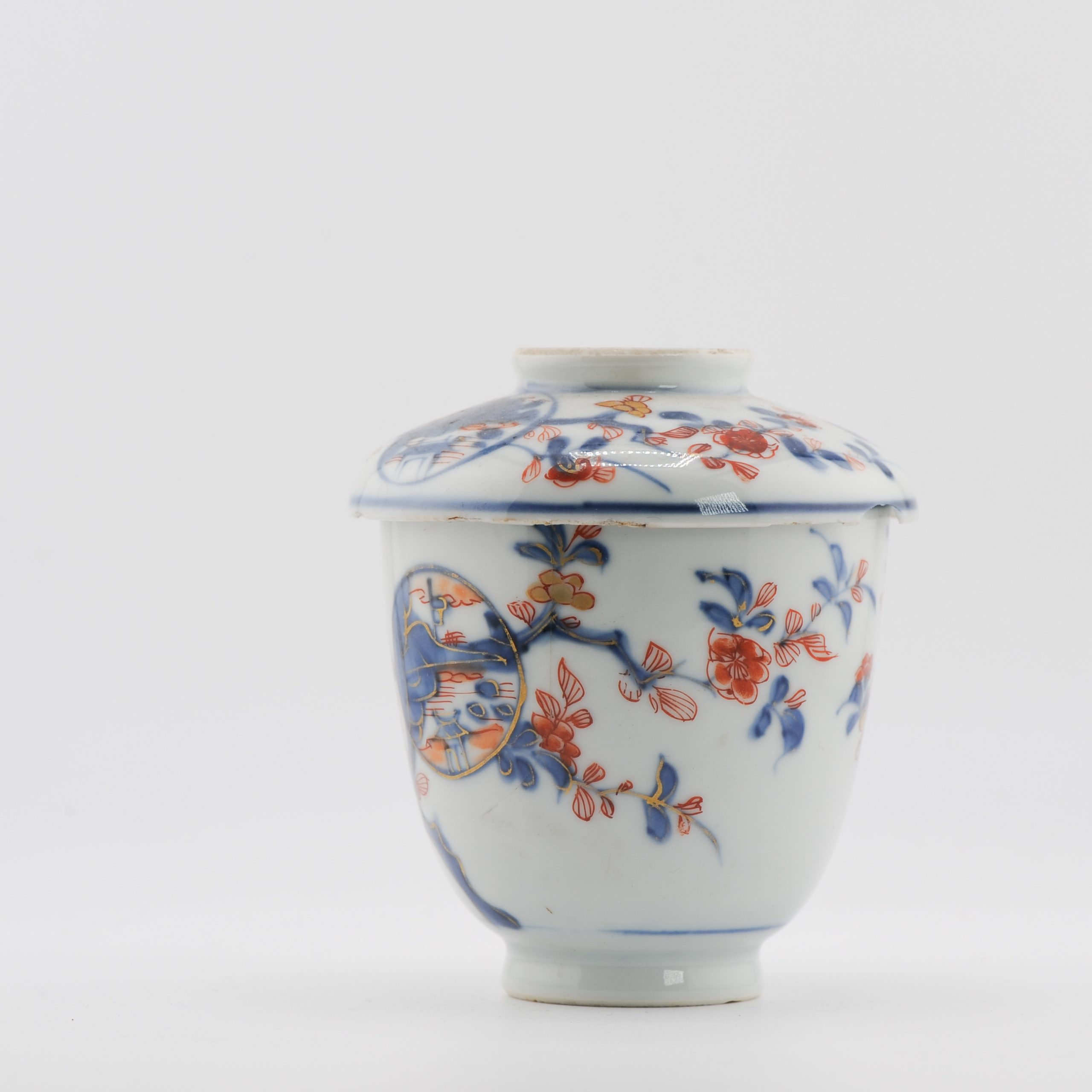 Antique 18C Chinese Porcelain Kangxi Imari Lidded Chocolate Cup Bowl - Image 10