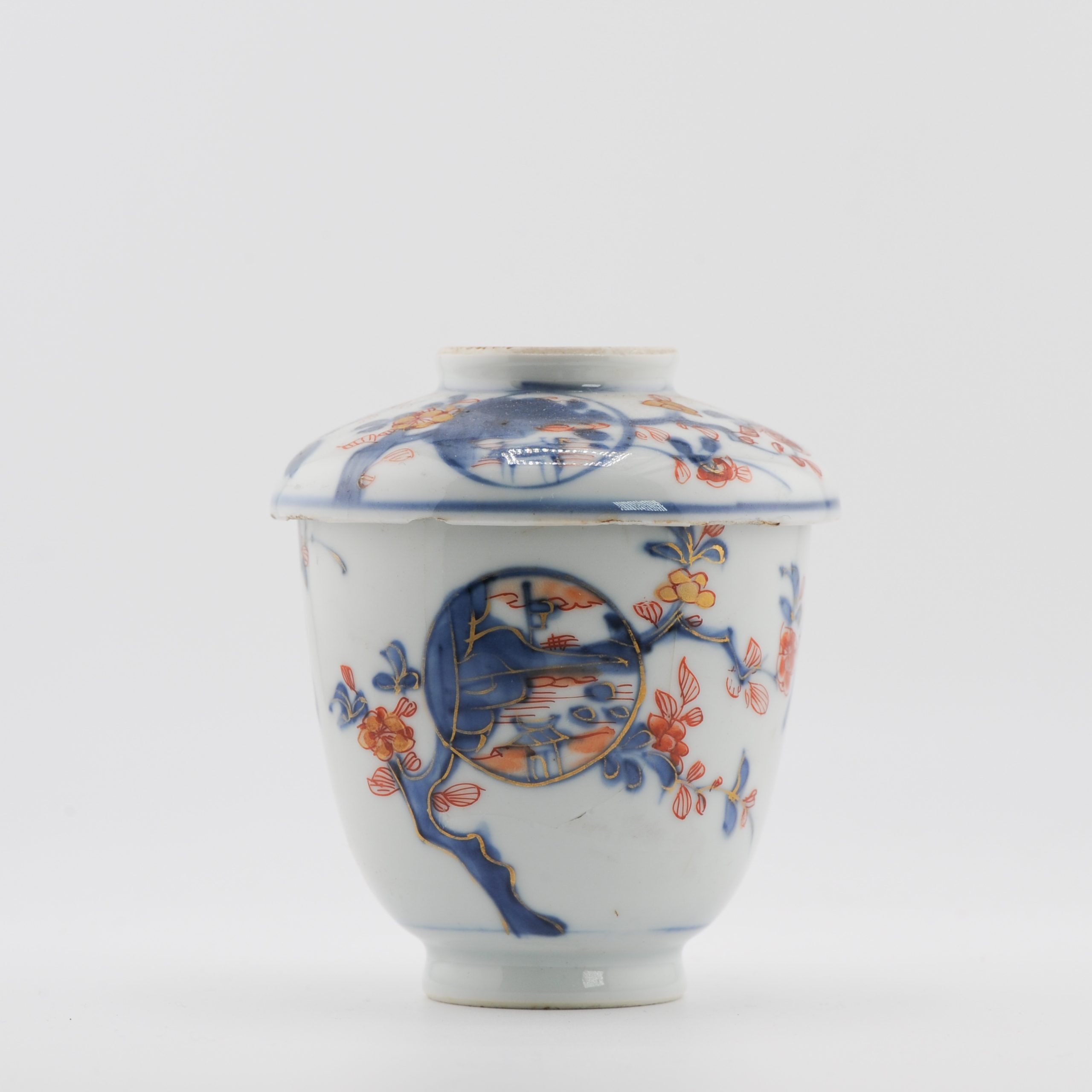Antique 18C Chinese Porcelain Kangxi Imari Lidded Chocolate Cup Bowl - Image 11